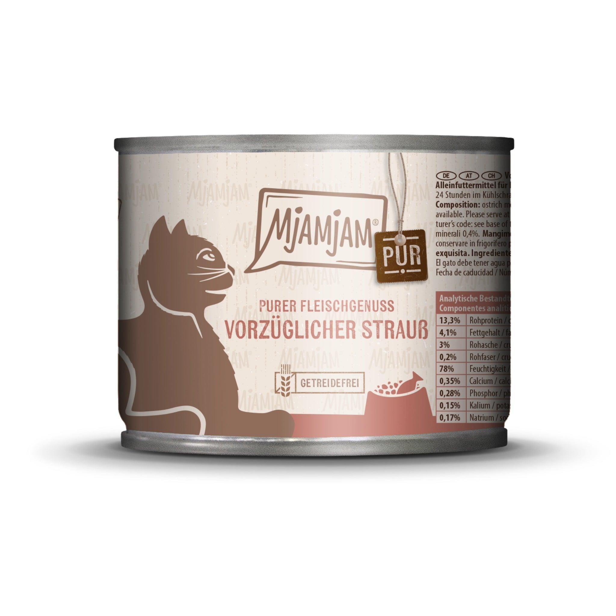 MjAMjAM Strauß Pur - Katzen Nassfutter - Woofshack