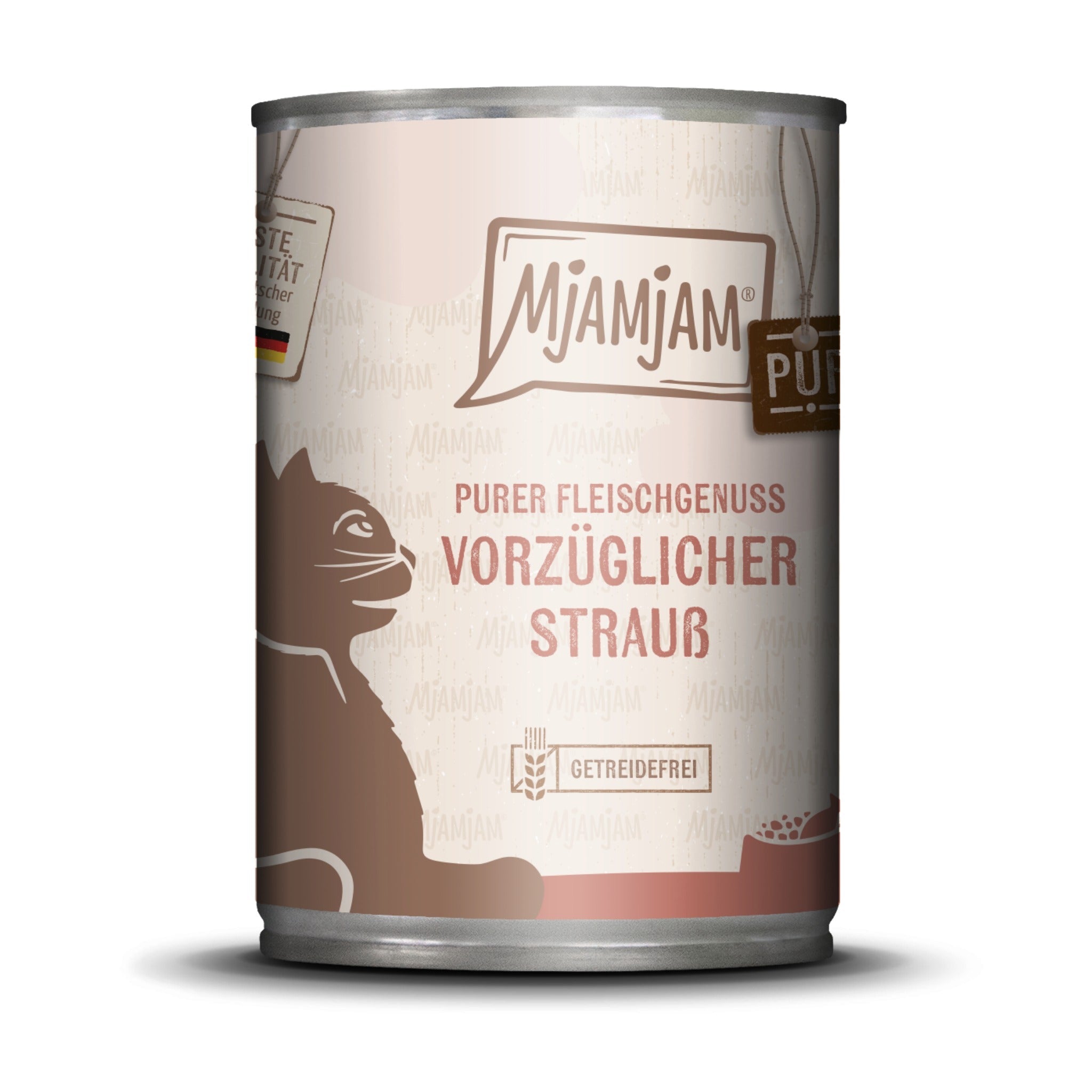 MjAMjAM Strauß Pur - Katzen Nassfutter - Woofshack