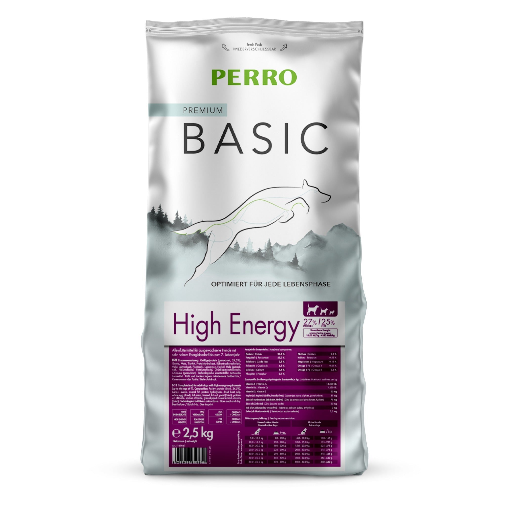 Perro Basic High Energy - Hunde Trockenfutter - Woofshack
