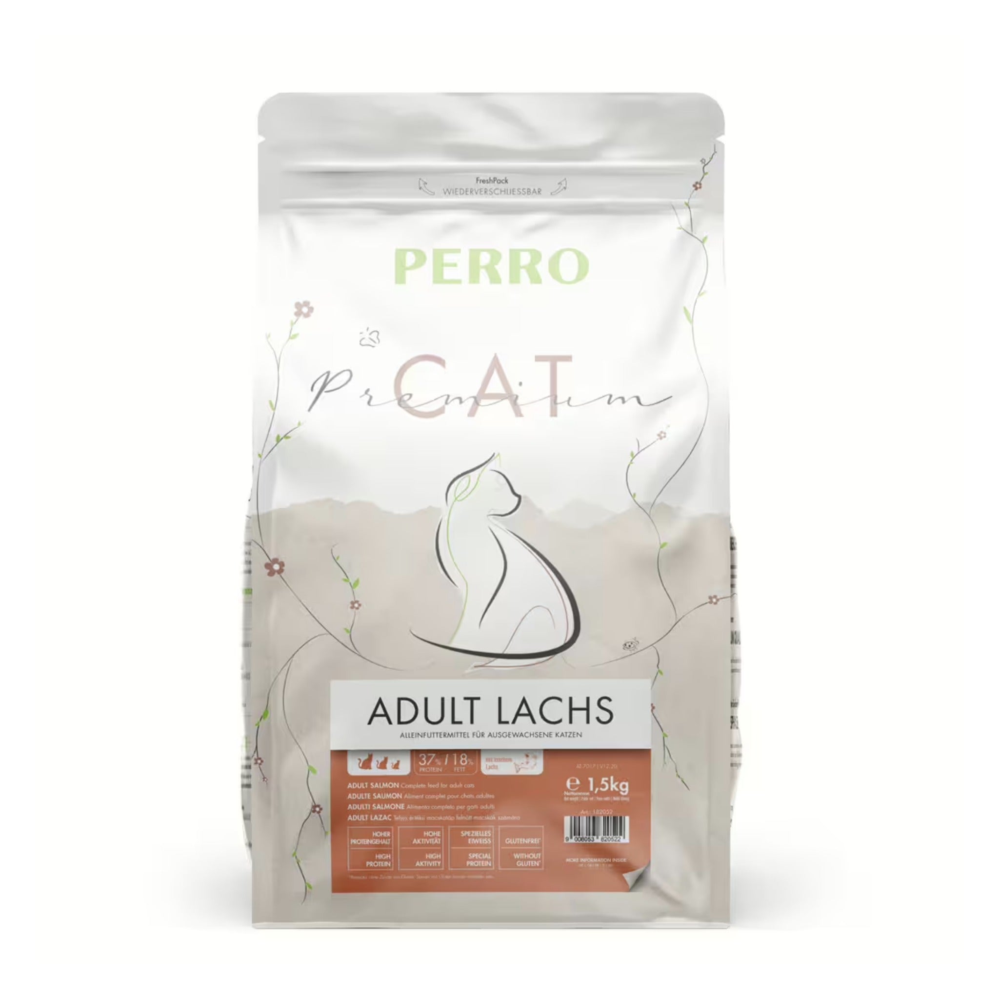 Perro Cat Premium Adult Lachs - Katzen Trockenfutter - Woofshack