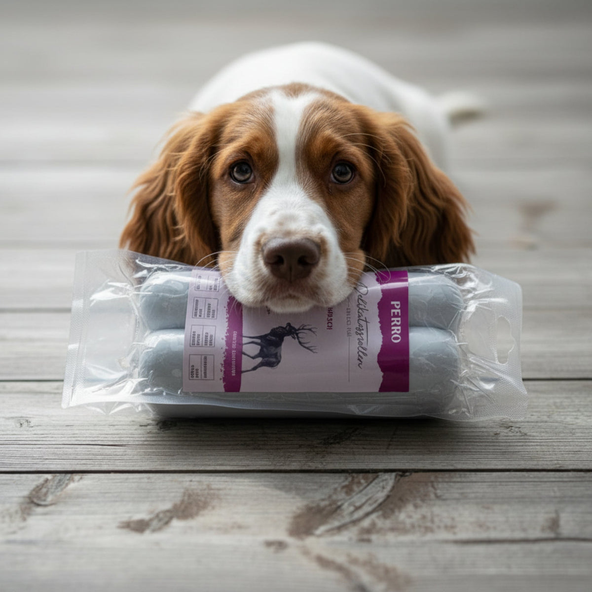 Perro Delikatessrolle Hirsch & Kartoffel - Getreidefreie Hundewurst für sensible Hunde - Woofshack
