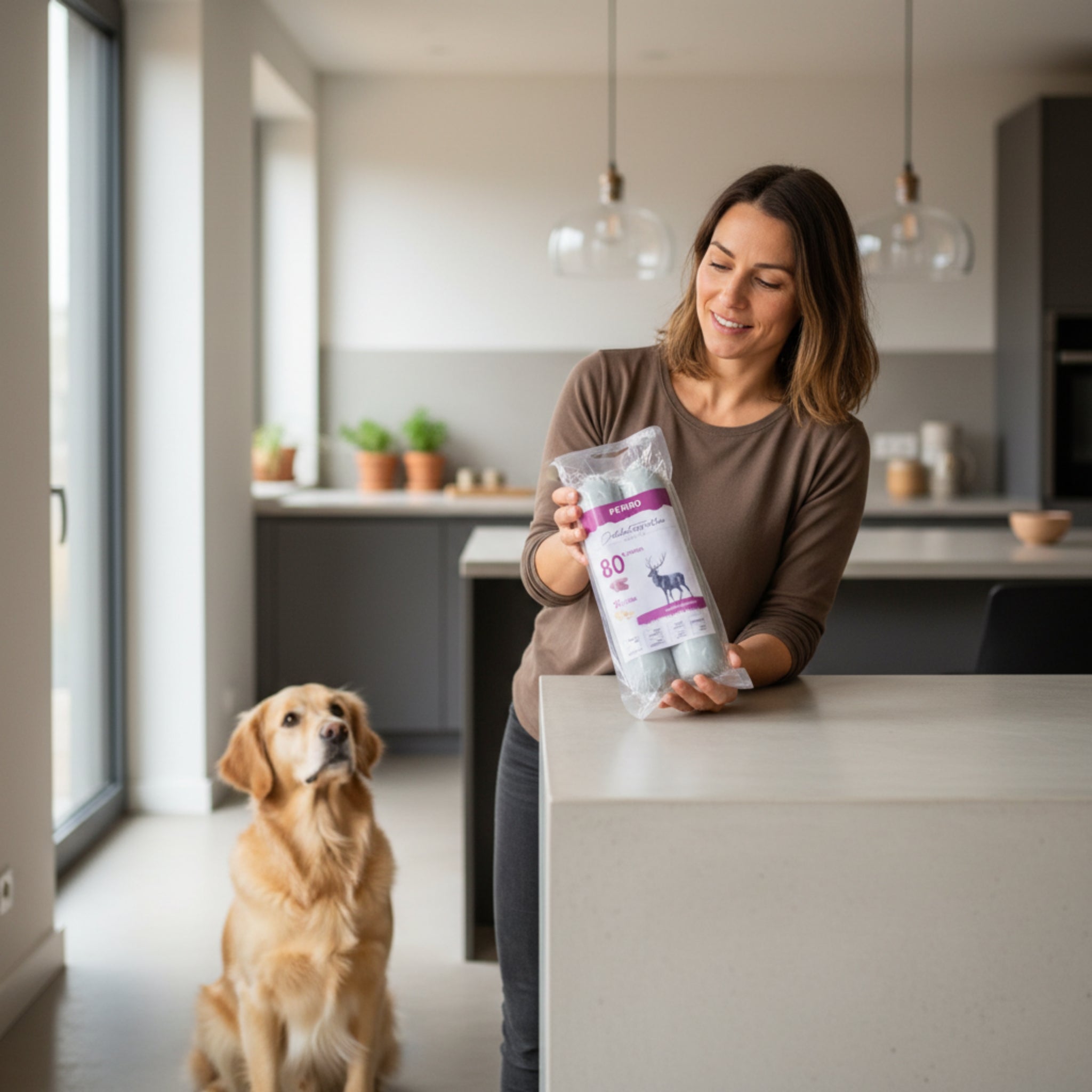 Perro Delikatessrolle Hirsch & Kartoffel - Getreidefreie Hundewurst für sensible Hunde - Woofshack