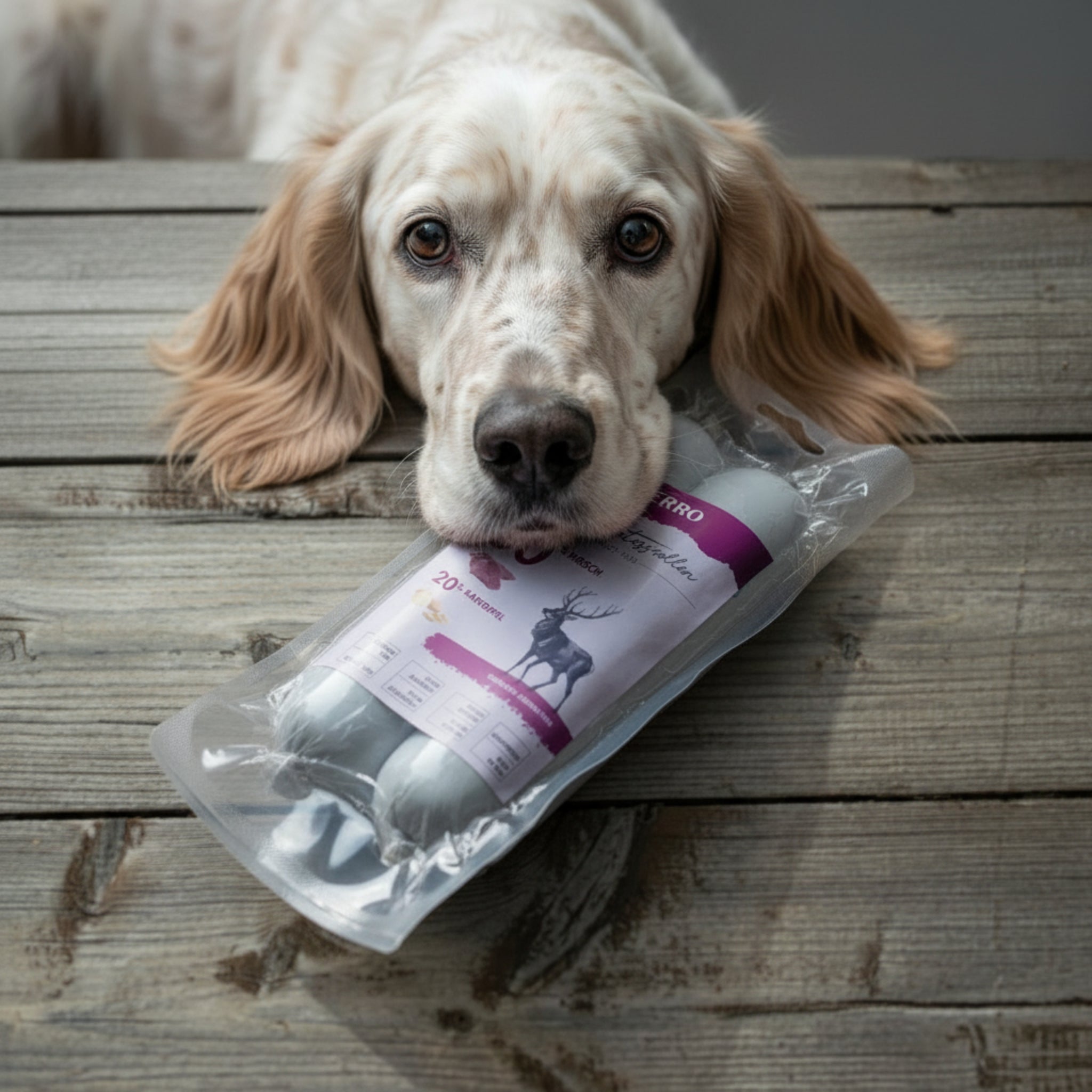 Perro Delikatessrolle Hirsch & Kartoffel - Getreidefreie Hundewurst für sensible Hunde - Woofshack