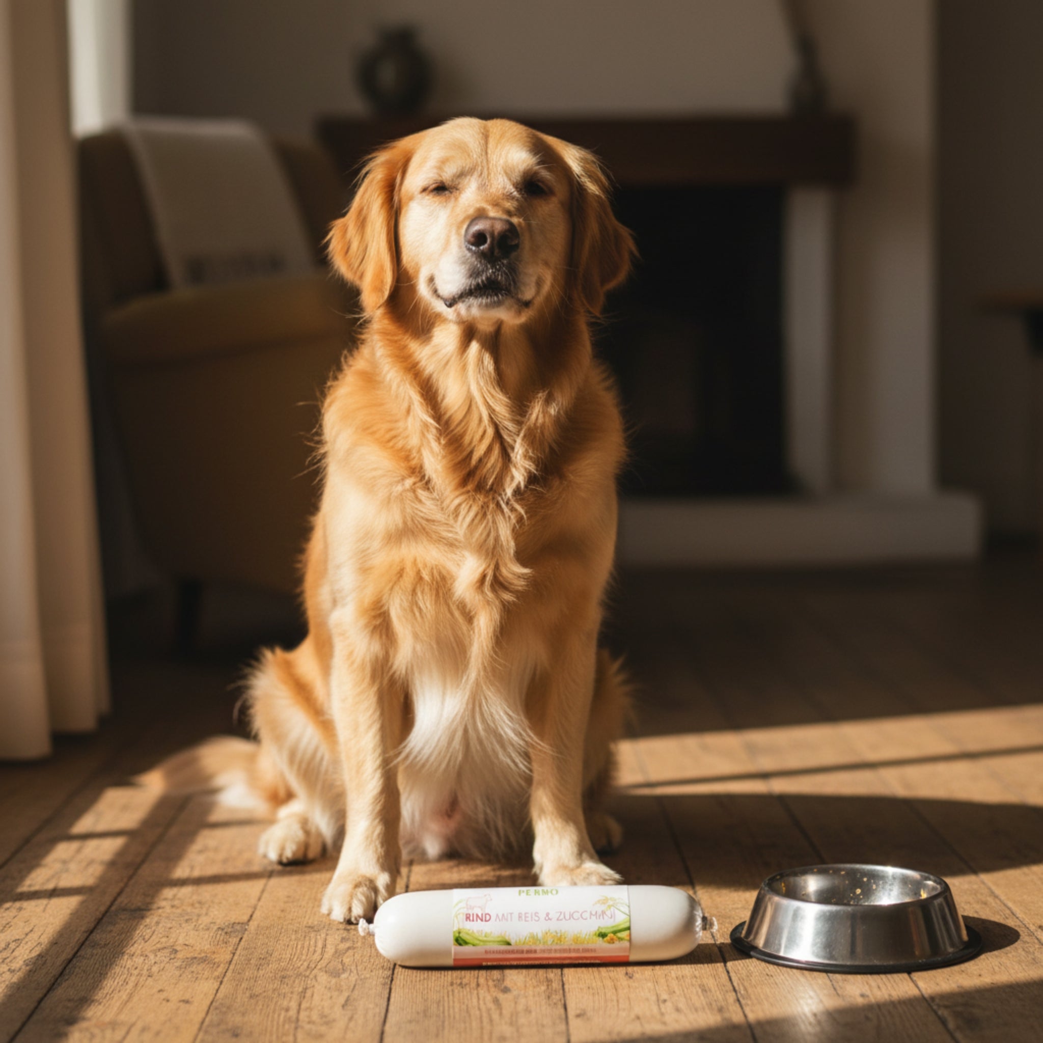 Perro Delikatessrolle Menü Rind mit Reis & Zucchini – Premium Hundewurst für sensible & wählerische Hunde | Monoprotein, Glutenfrei & Hochverdaulich - Woofshack