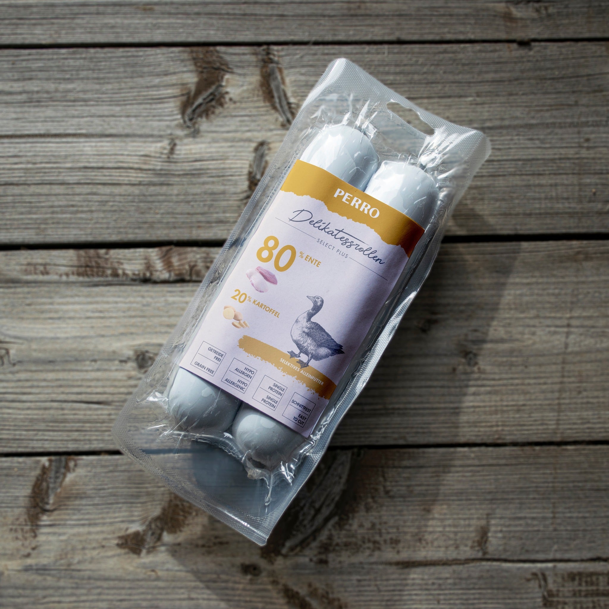 Perro Delikatessrolle No.1 Ente & Kartoffel - Hundewurst - Woofshack