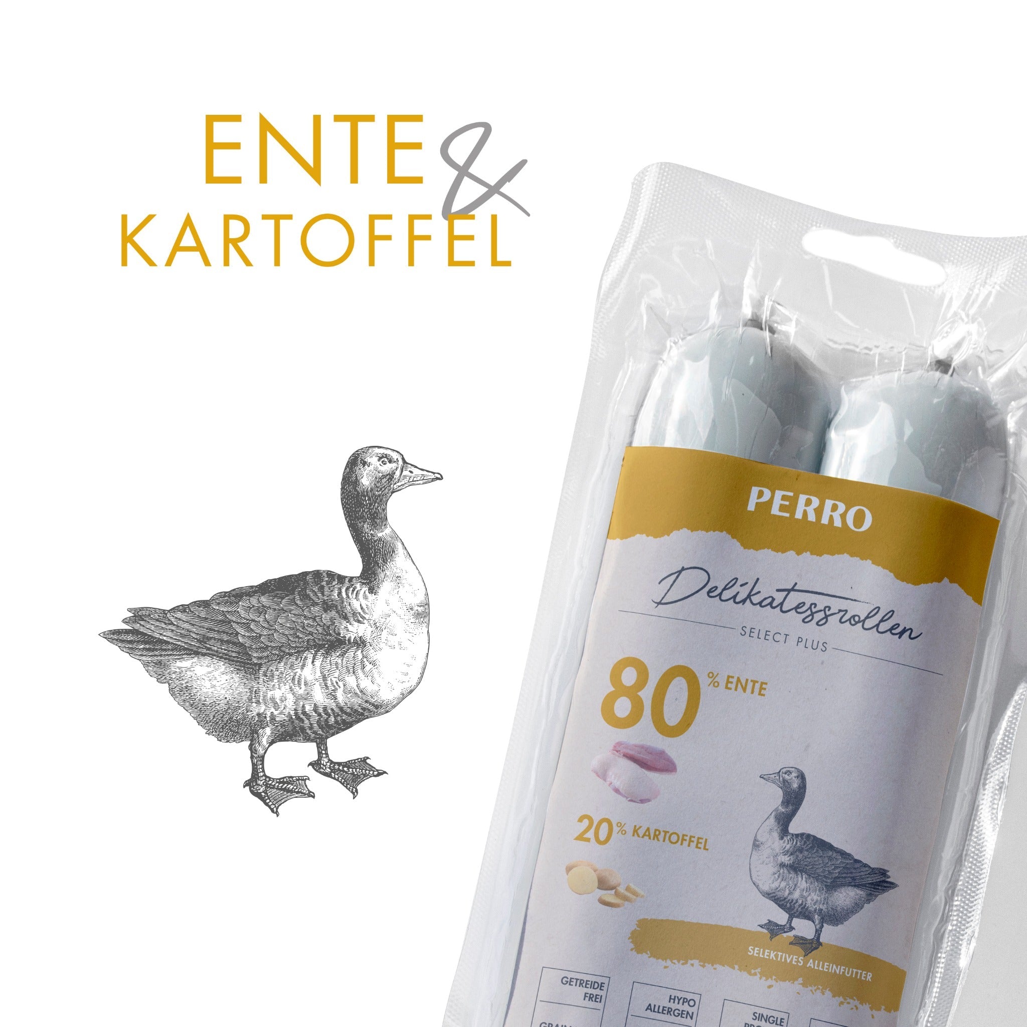 Perro Delikatessrolle No.1 Ente & Kartoffel - Hundewurst - Woofshack