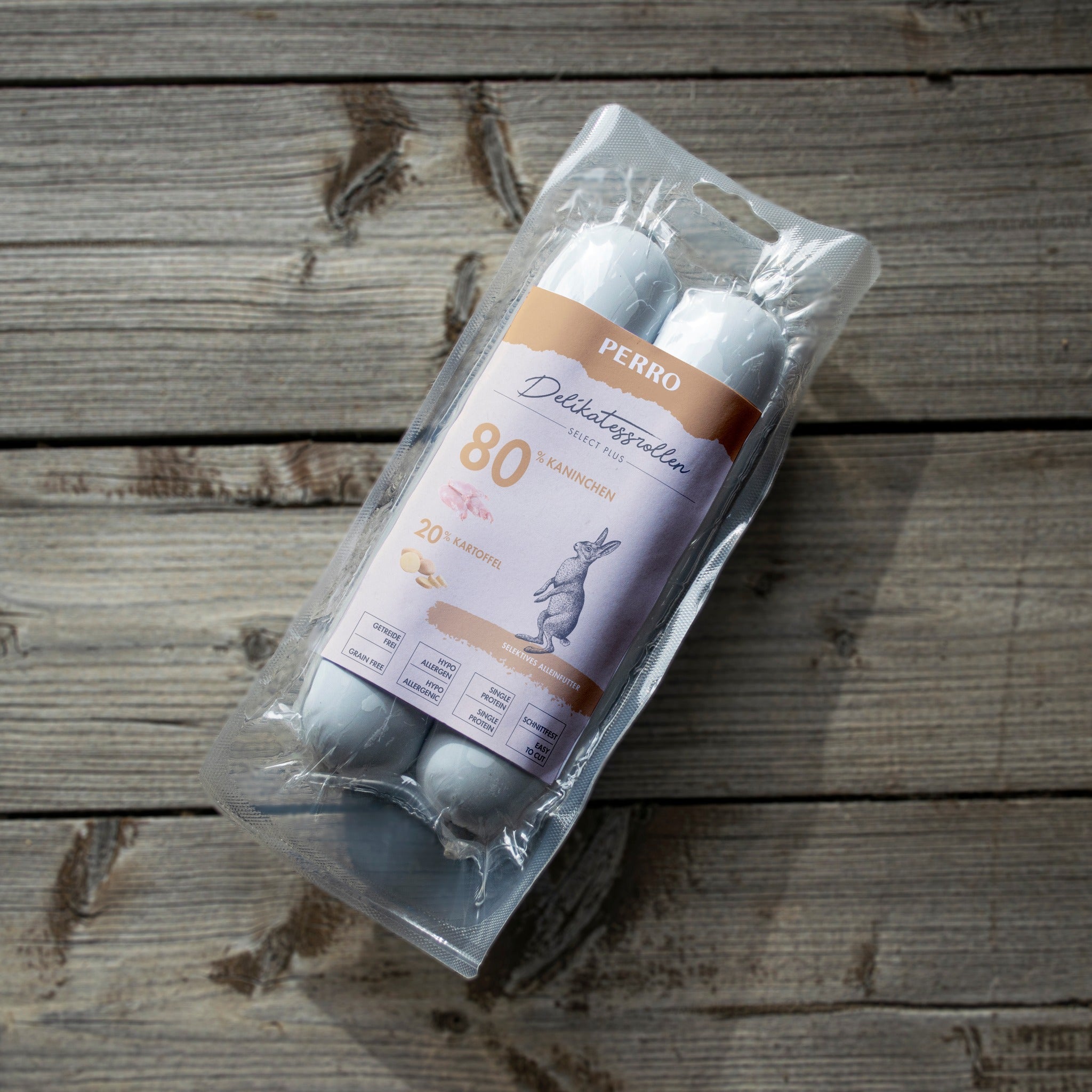 Perro Delikatessrolle No.1 Kaninchen & Kartoffel - Hundewurst - Woofshack