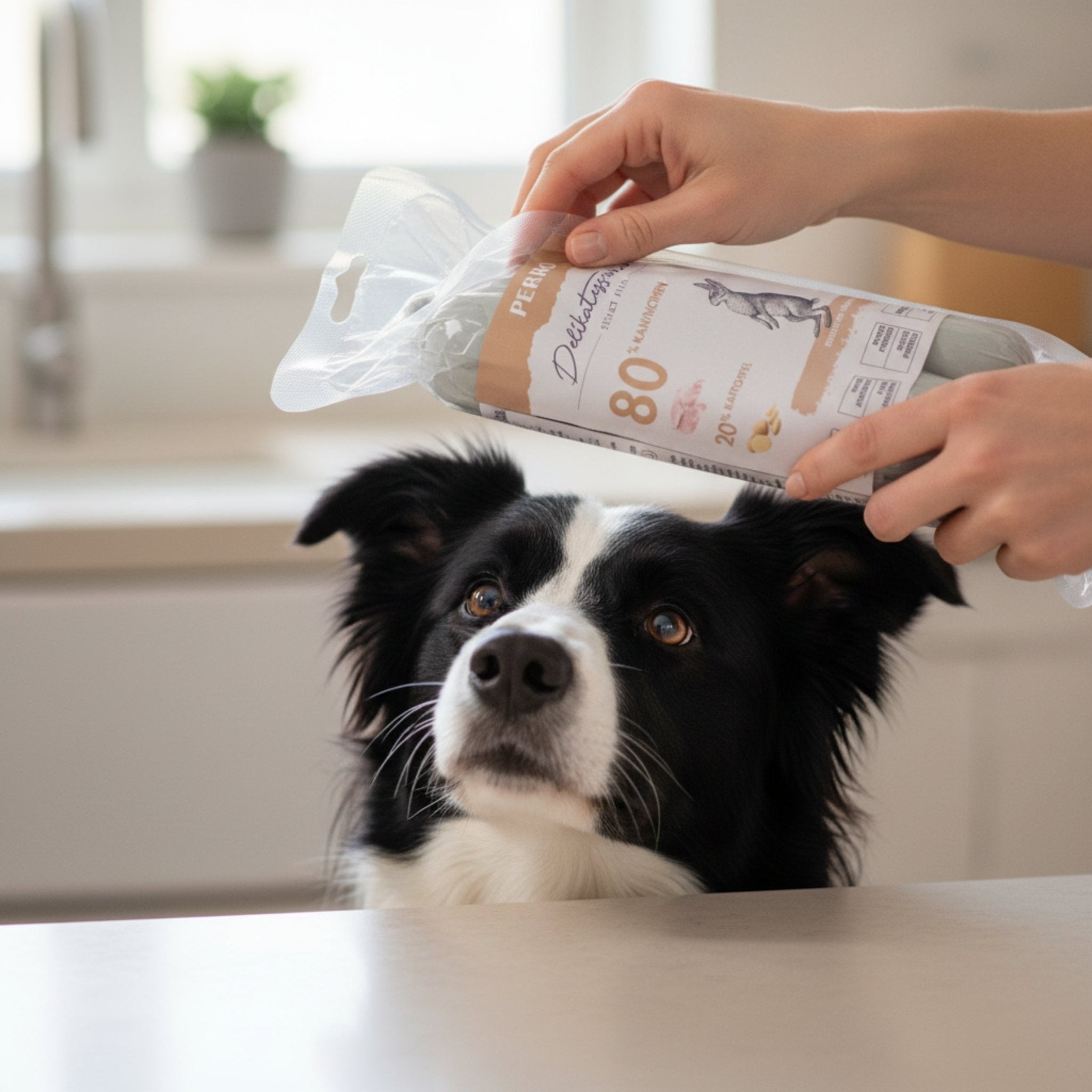 Perro Delikatessrolle No.1 Kaninchen & Kartoffel – Premium Hundewurst mit 80% Frischfleisch, getreidefrei & hypoallergen für sensible Hunde - Woofshack