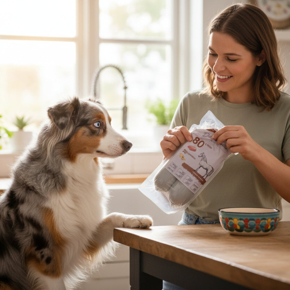 Perro Delikatessrolle No.1 Pferd & Kartoffel – Hypoallergen, Getreidefrei, 80% Frischfleisch - Woofshack