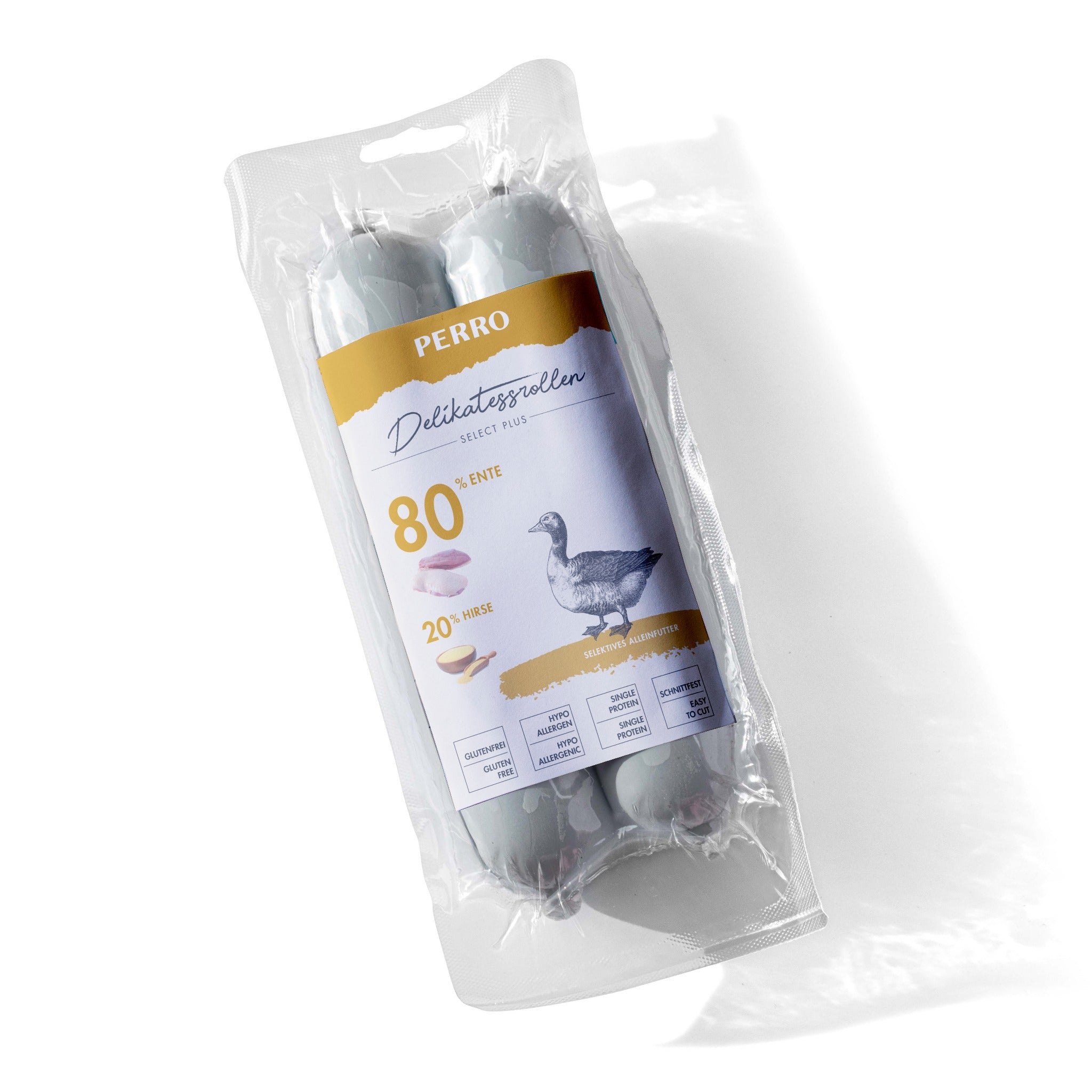 Perro Delikatessrolle No.2 Ente & Hirse - Hundewurst - Woofshack