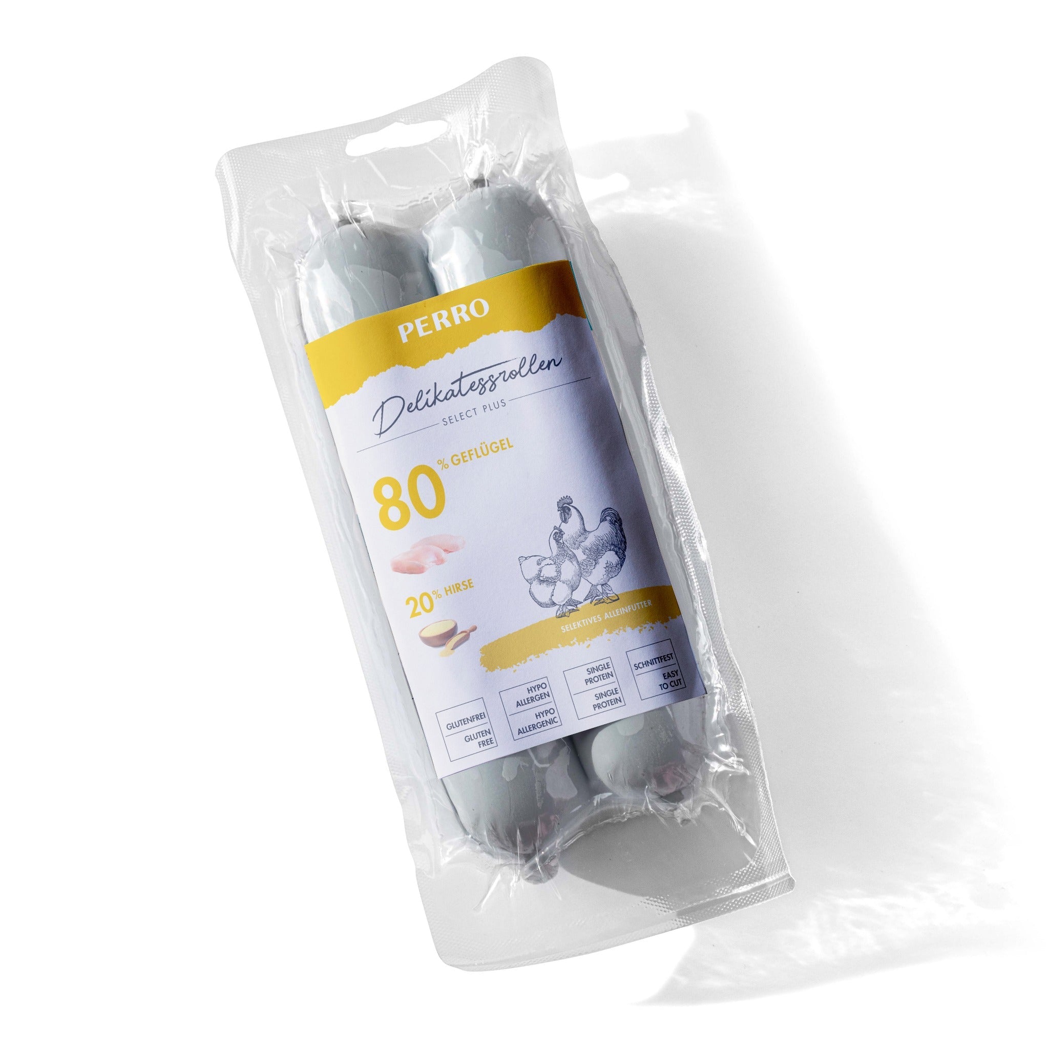 Perro Delikatessrolle No.2 Geflügel & Hirse - Hundewurst - Woofshack