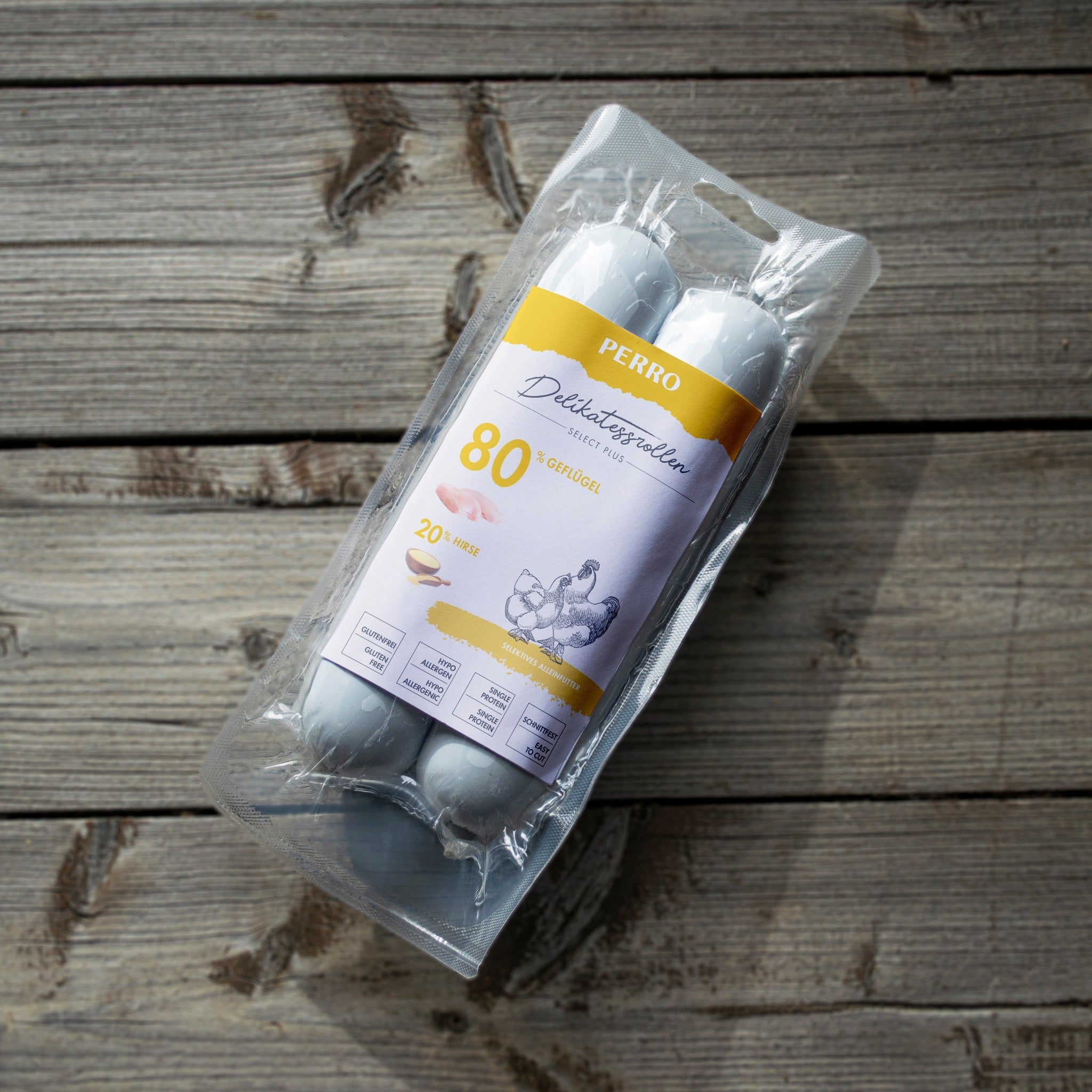 Perro Delikatessrolle No.2 Geflügel & Hirse - Hundewurst - Woofshack