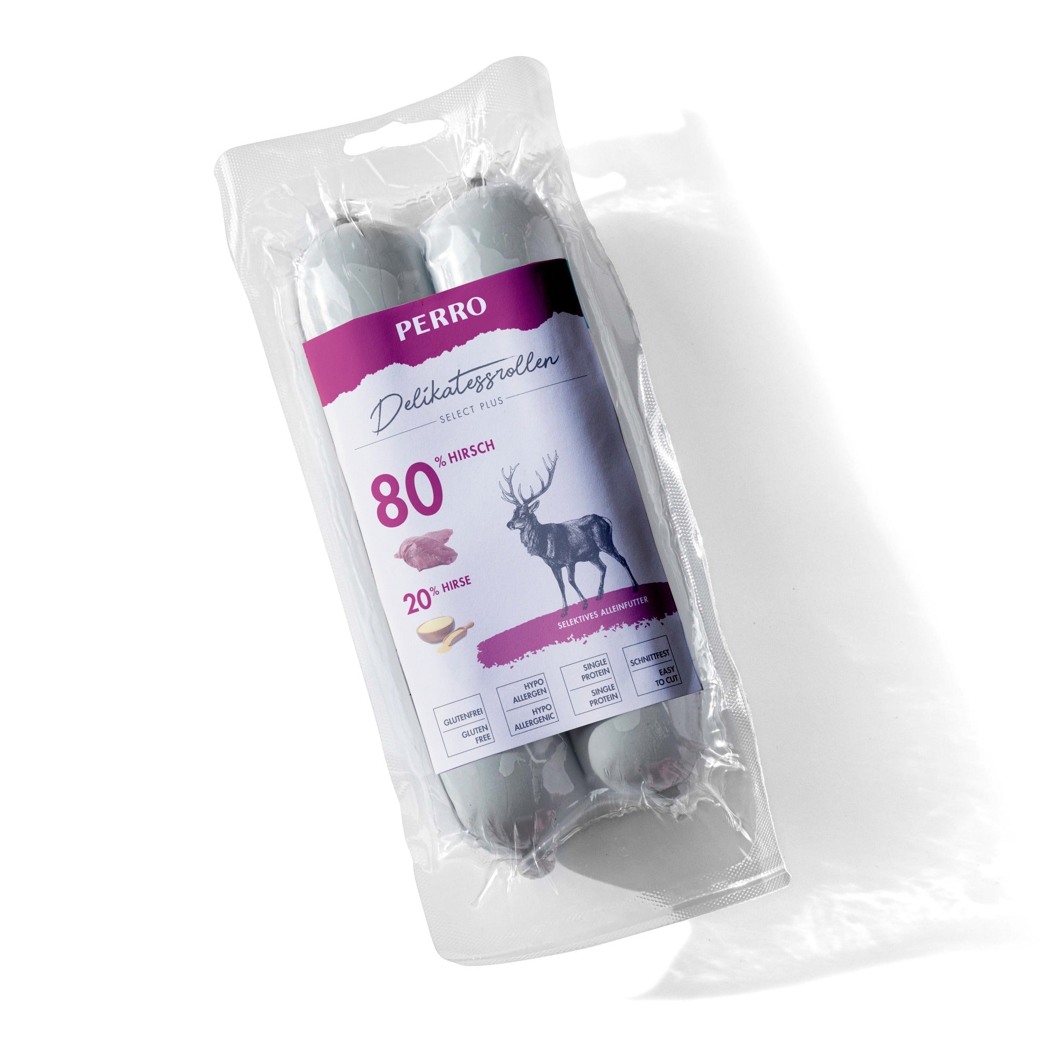 Perro Delikatessrolle No.2 Hirsch & Hirse - Hundewurst - Woofshack