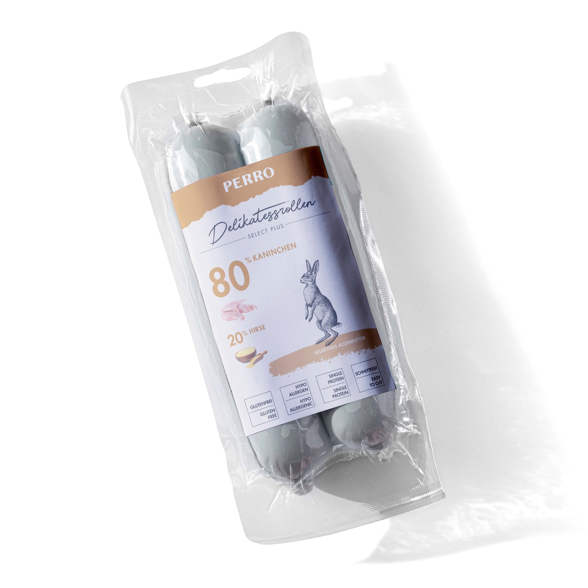 Perro Delikatessrolle No.2 Kaninchen & Hirse - Hundewurst - Woofshack