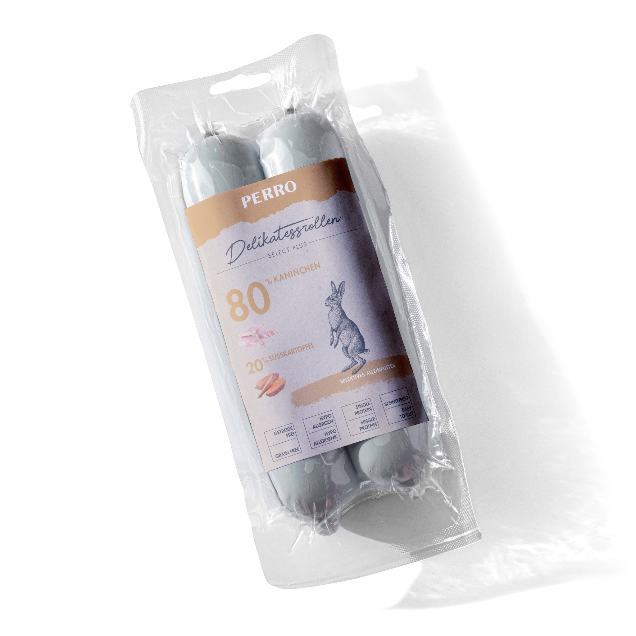 Perro Delikatessrolle No.3 Kaninchen & Süßkartoffel - Hundewurst - Woofshack