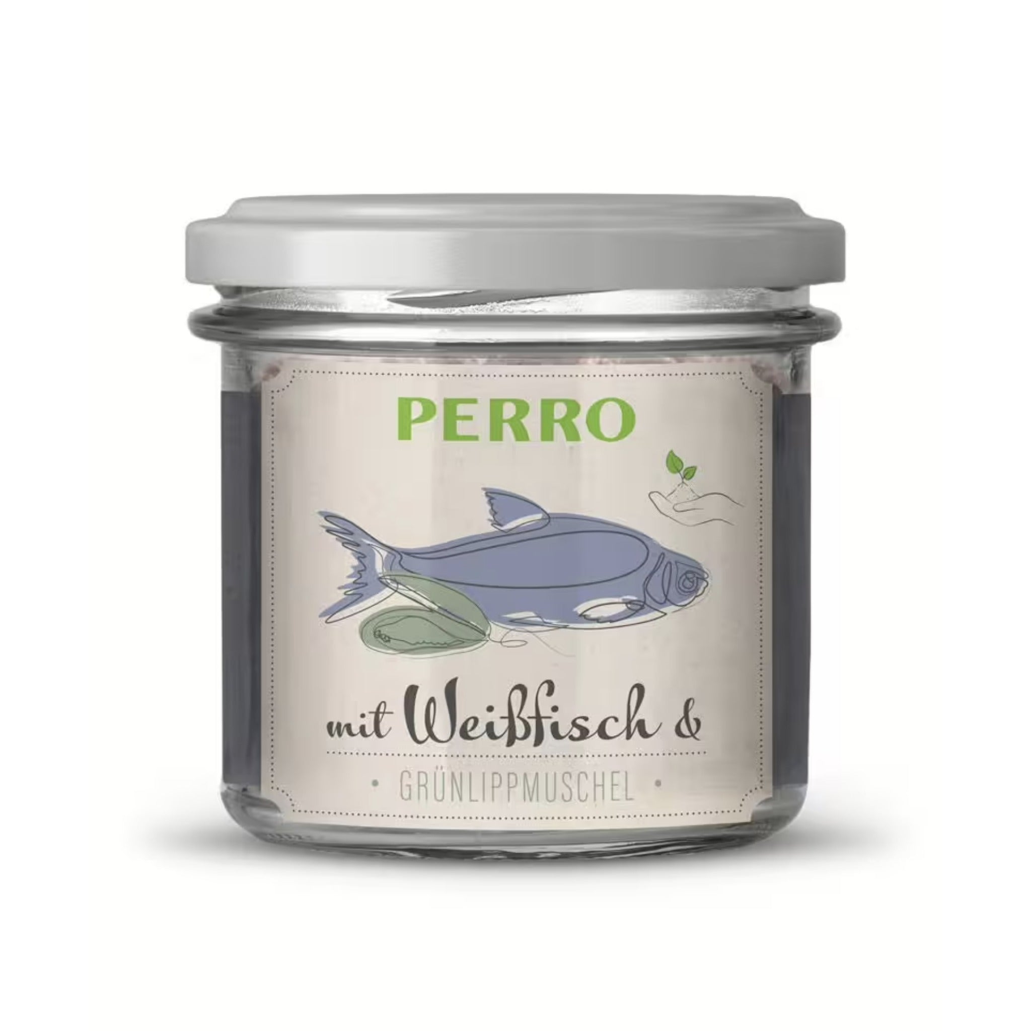 Perro Genießer Glas mit Weißfisch - Katzen Nassfutter - Woofshack