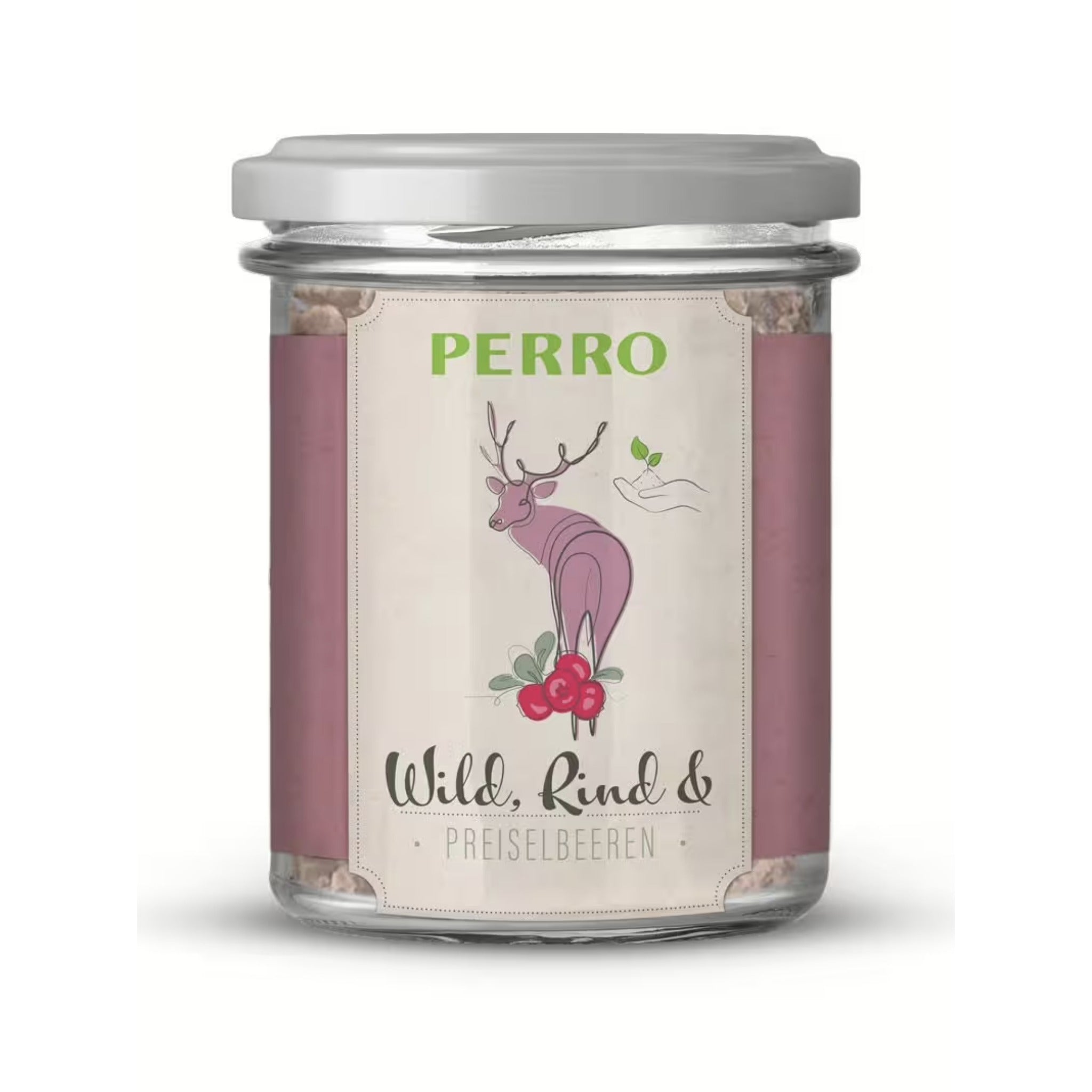 Perro Genießer Glas Wild, Rind & Preiselbeeren - Hunde Nassfutter - Woofshack