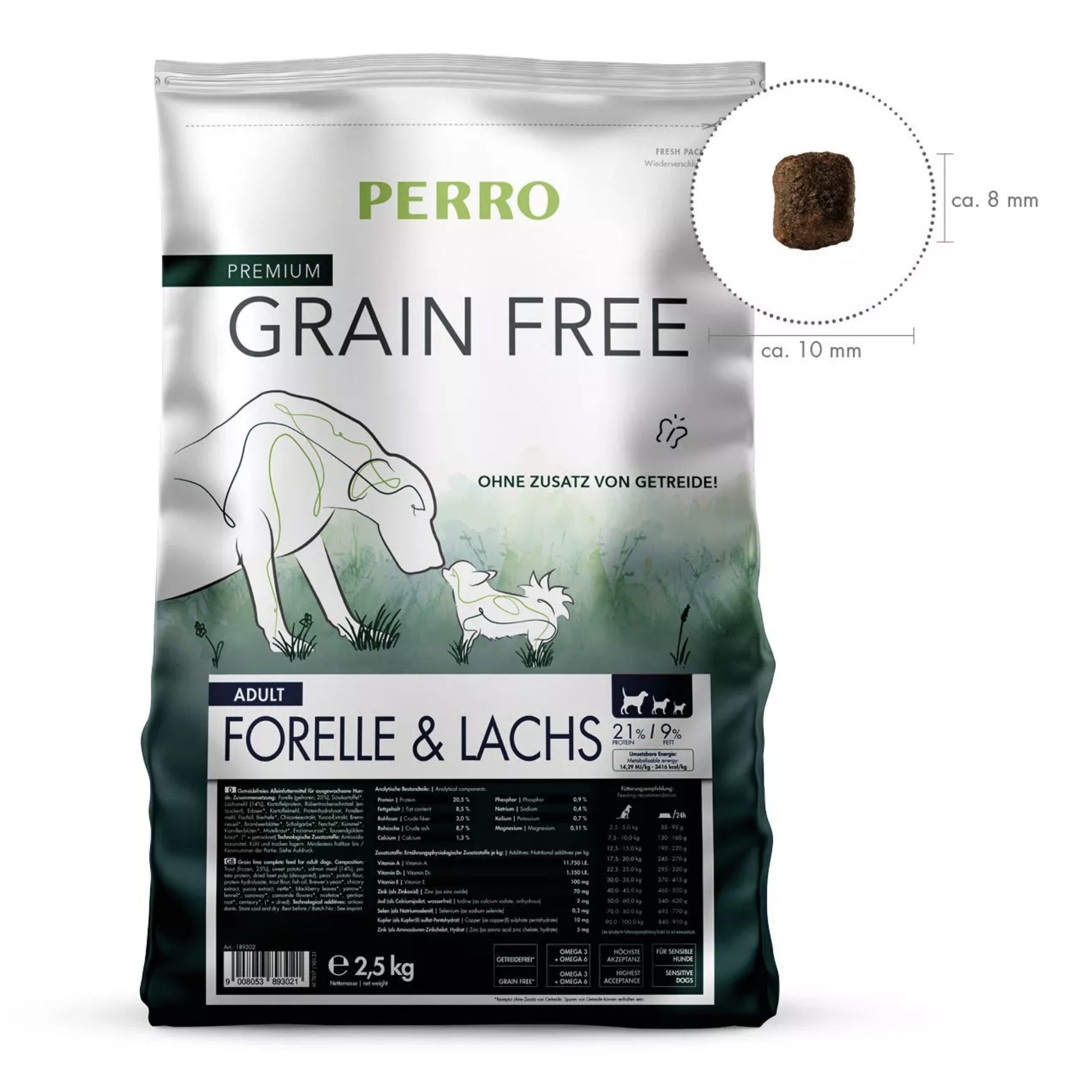 Perro Grain Free Adult Forelle & Lachs - Hunde Trockenfutter - Woofshack