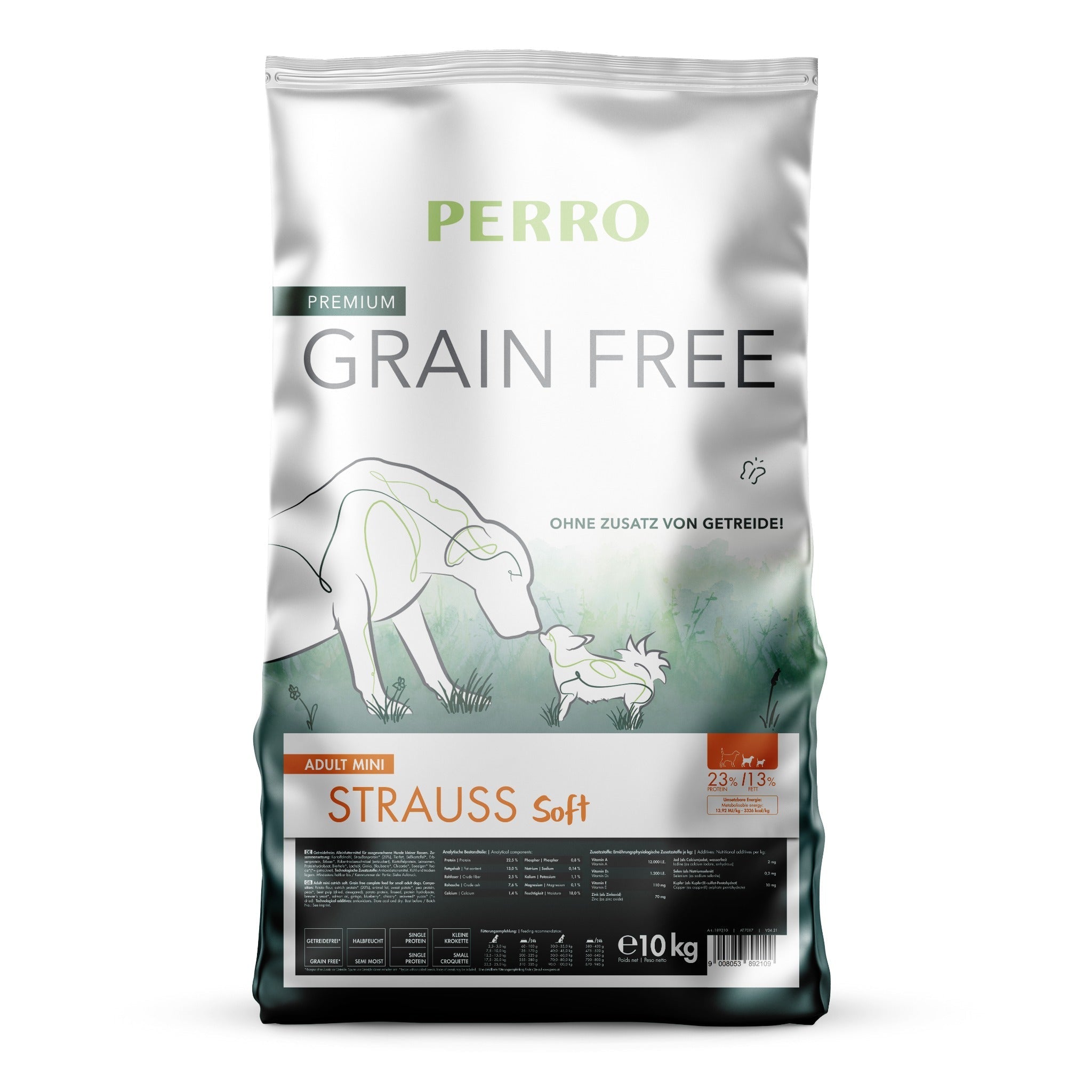 Perro Grain Free Adult Mini Strauß Soft - Hunde Trockenfutter - Woofshack
