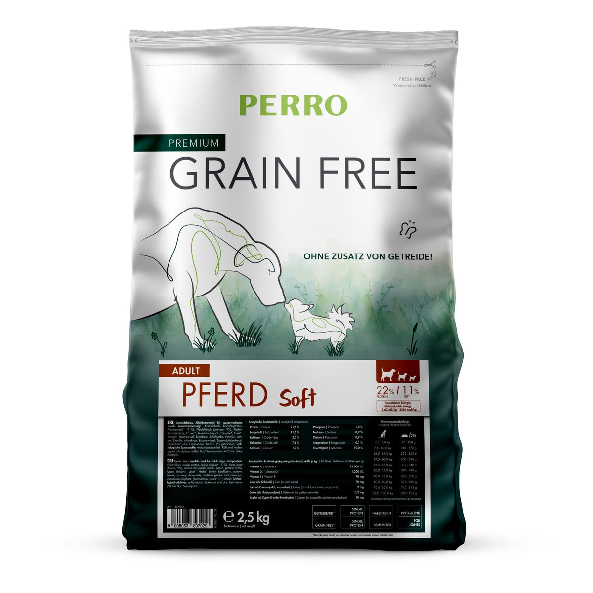 Perro Grain Free Adult Pferd Soft - Hunde Trockenfutter - Woofshack