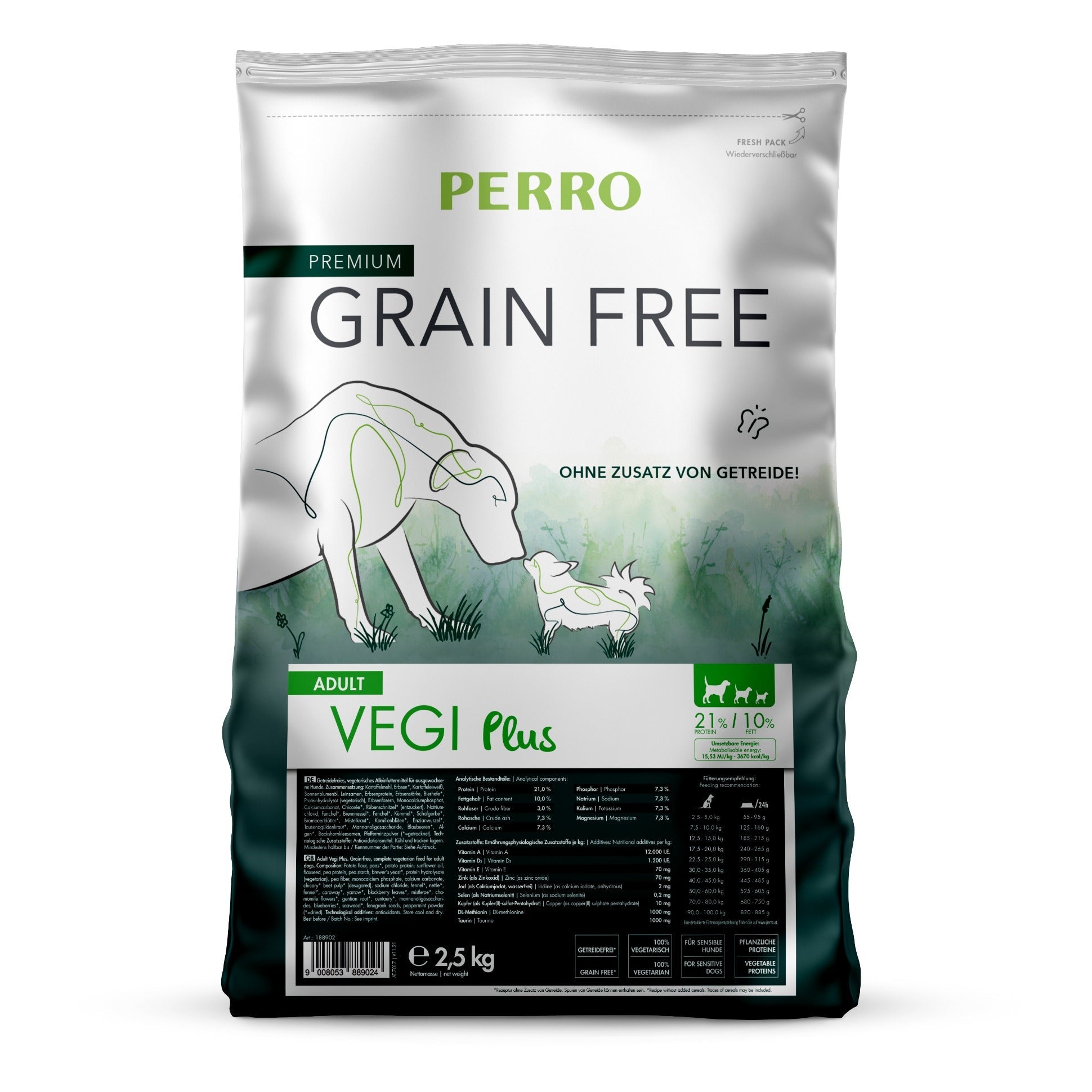Perro Grain Free Adult Vegi Plus - Hunde Trockenfutter - Woofshack