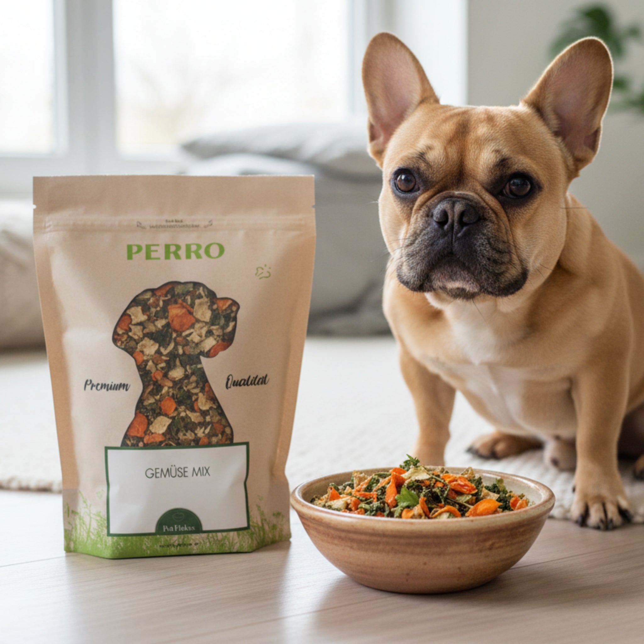 Perro Hundeflocken Gemüse Mix - Premium Nahrungsergänzung für Hunde mit natürlichen Gemüseflocken für gesunde Verdauung und Vitalität - Woofshack