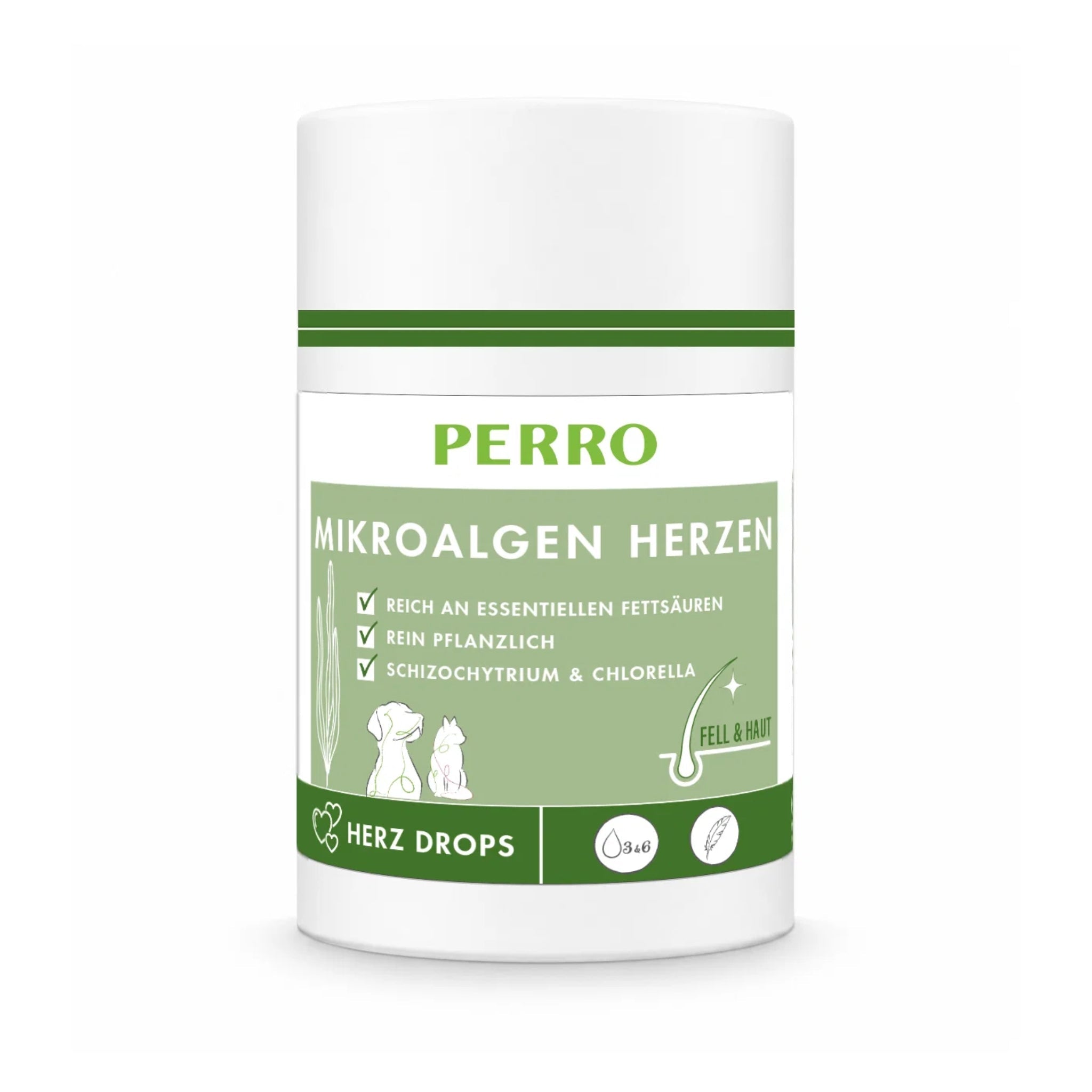 Perro Mikroalgen Herzen – Natürliche Nahrungsergänzung für Hunde & Katzen | Für strahlendes Fell, starke Abwehrkräfte & gesunde Verdauung - Woofshack