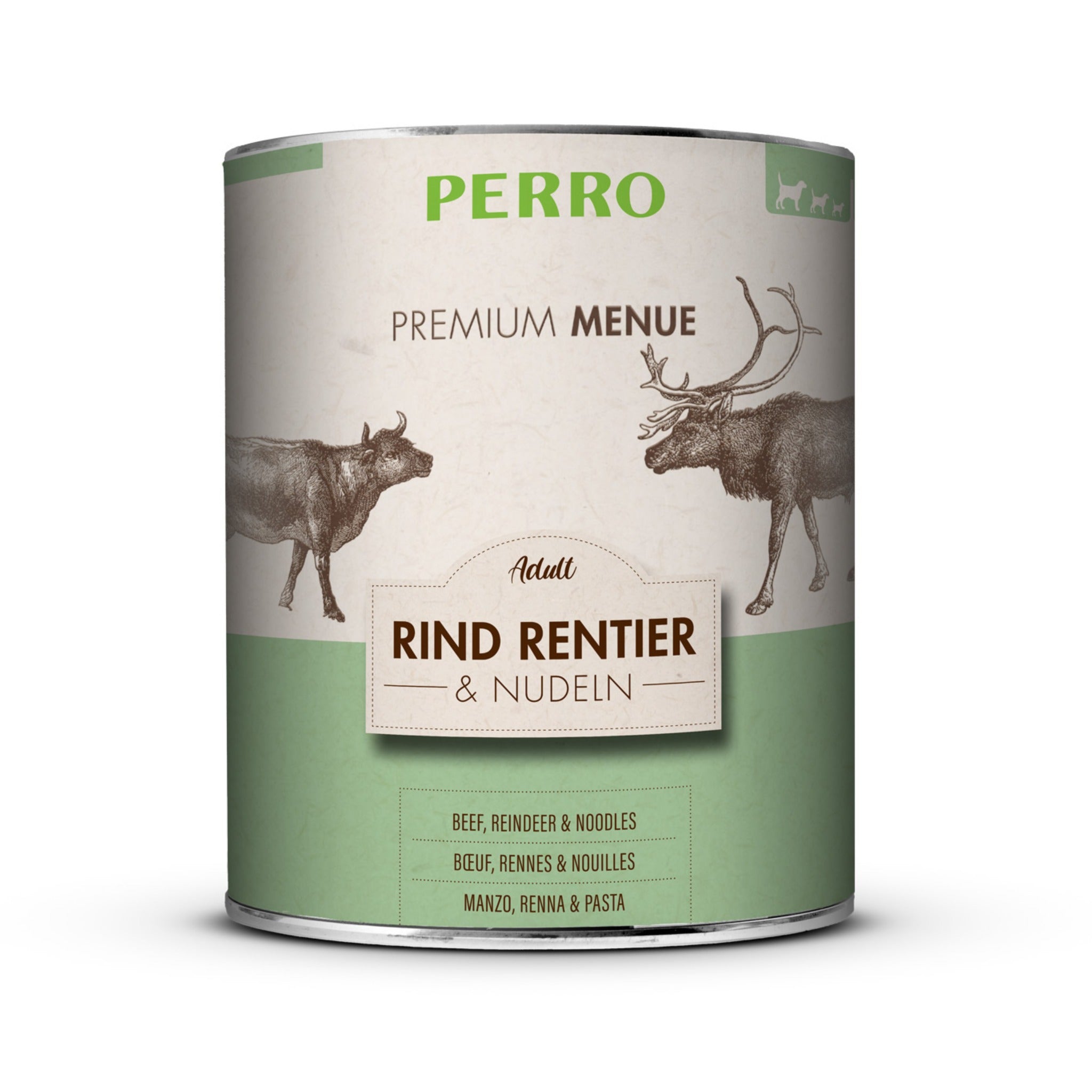 Perro Premium Menü Adult Rind, Rentier & Nudeln - Nassfutter - Woofshack