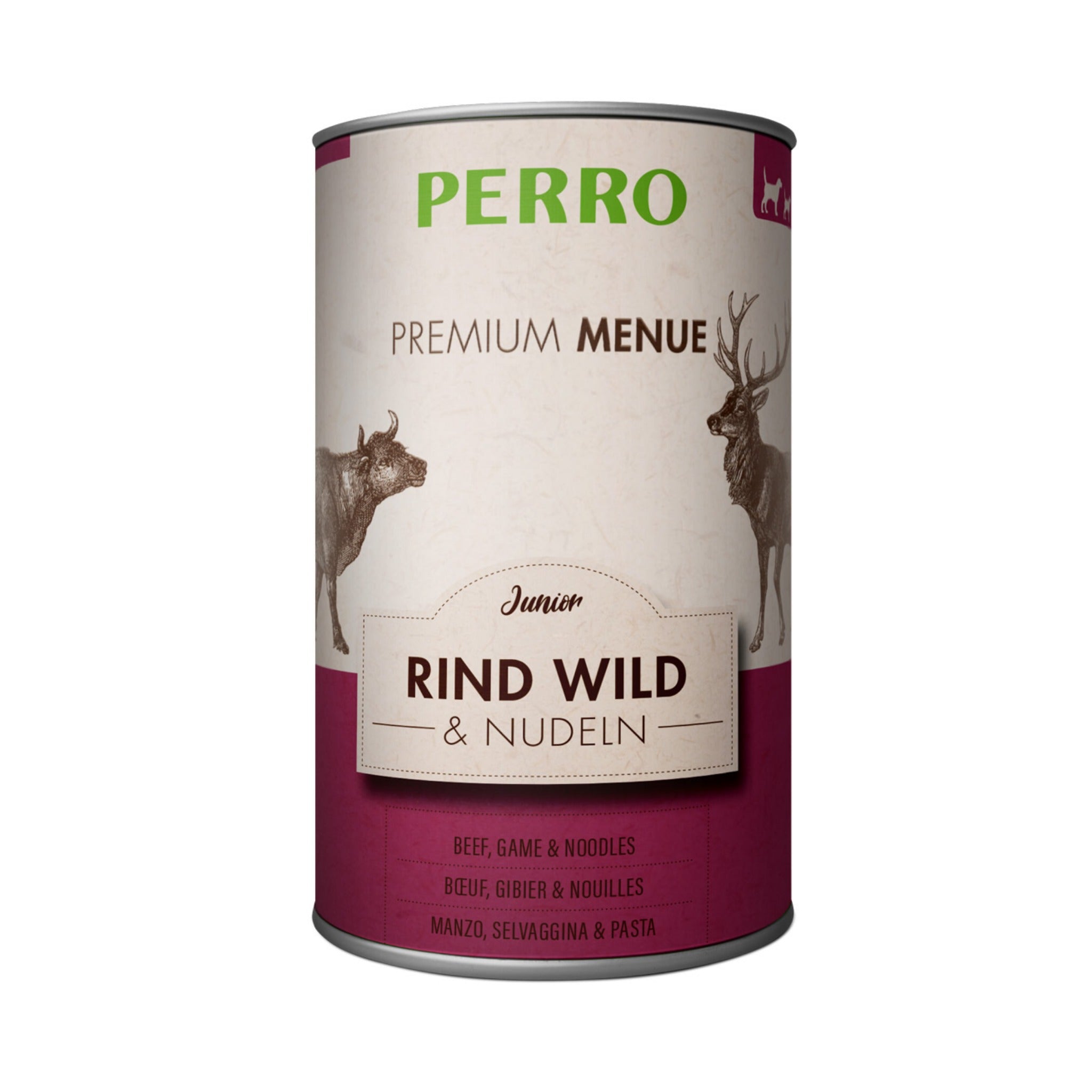 Perro Premium Menü Junior Rind, Wild & Nudeln - Nassfutter - Woofshack