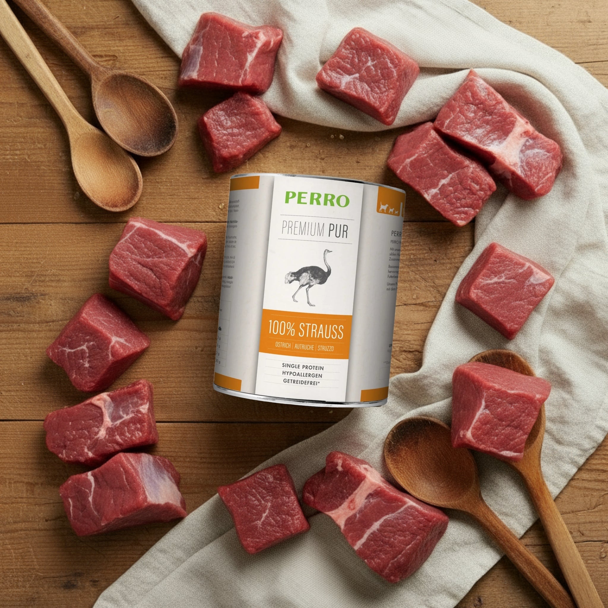 Perro Premium Pur Strauß - Hunde Nassfutter - Woofshack
