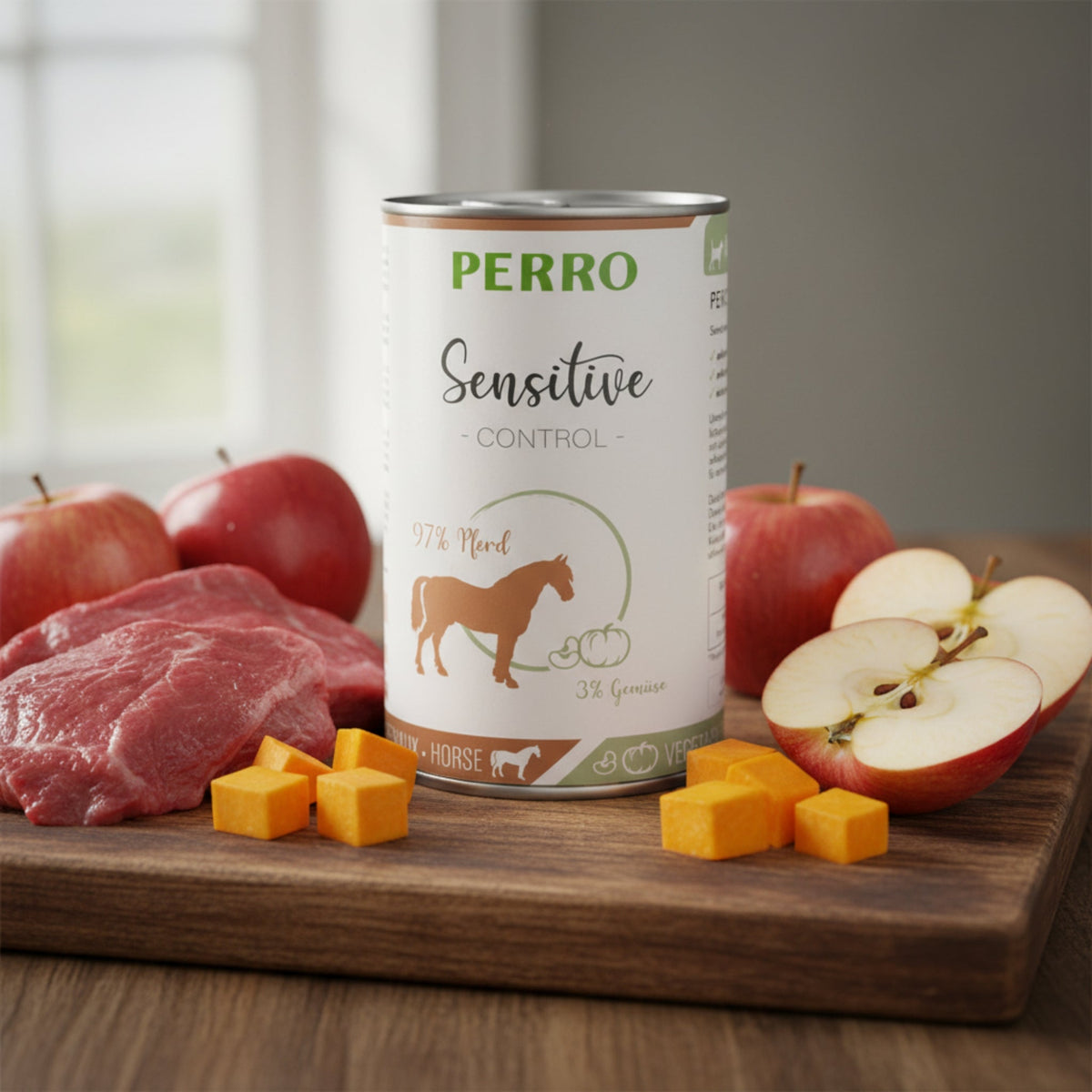 Perro Sensitive Control Pferd & Gemüse – Hypoallergenes Premium Nassfutter für Hunde mit Futtermittelallergien, Getreidefrei & Glutenfrei - Woofshack