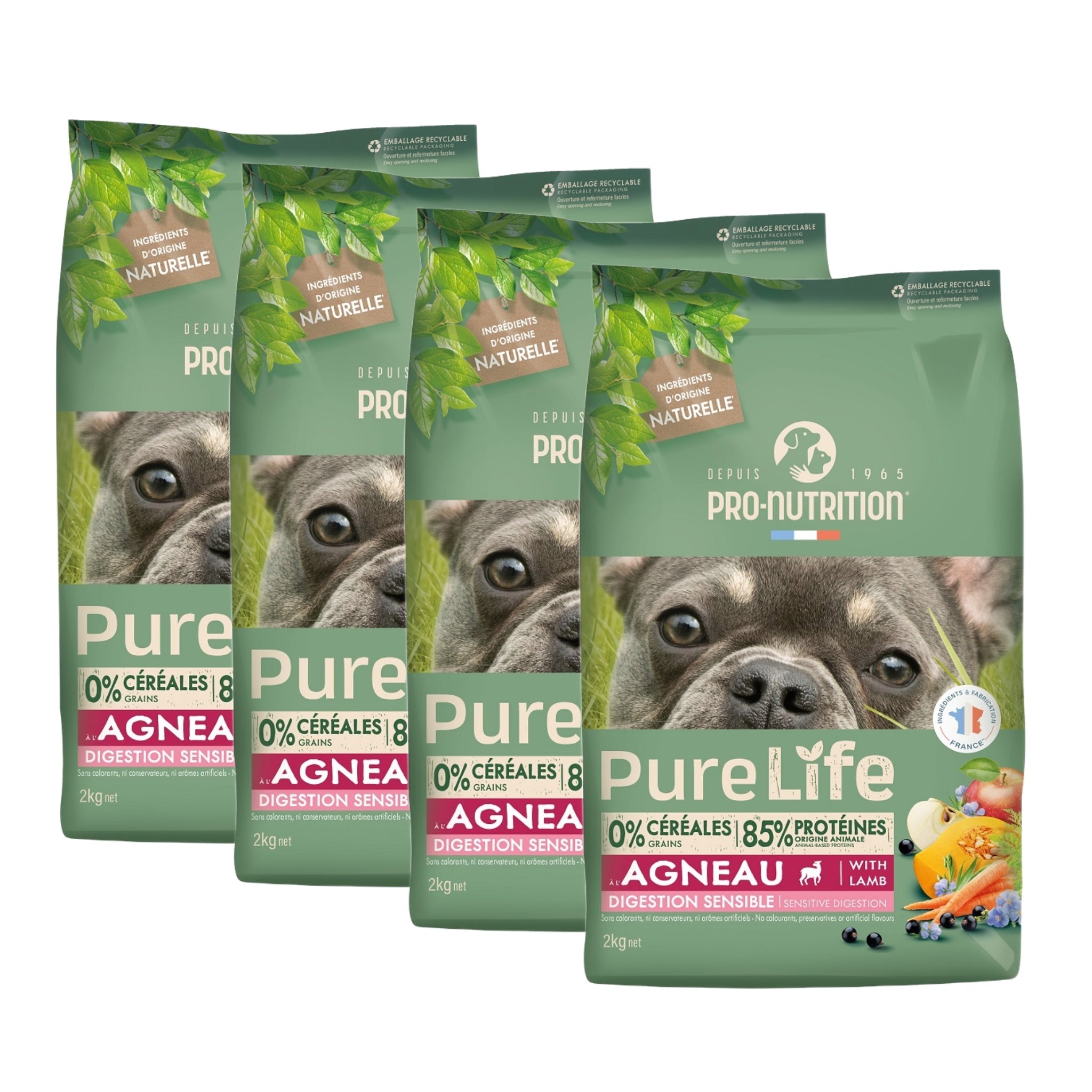 Pro-Nutrition Flatazor Pure Life Digestion Sensible – Getreidefreies Hundefutter für empfindliche Verdauung mit 85% tierischem Protein - Woofshack