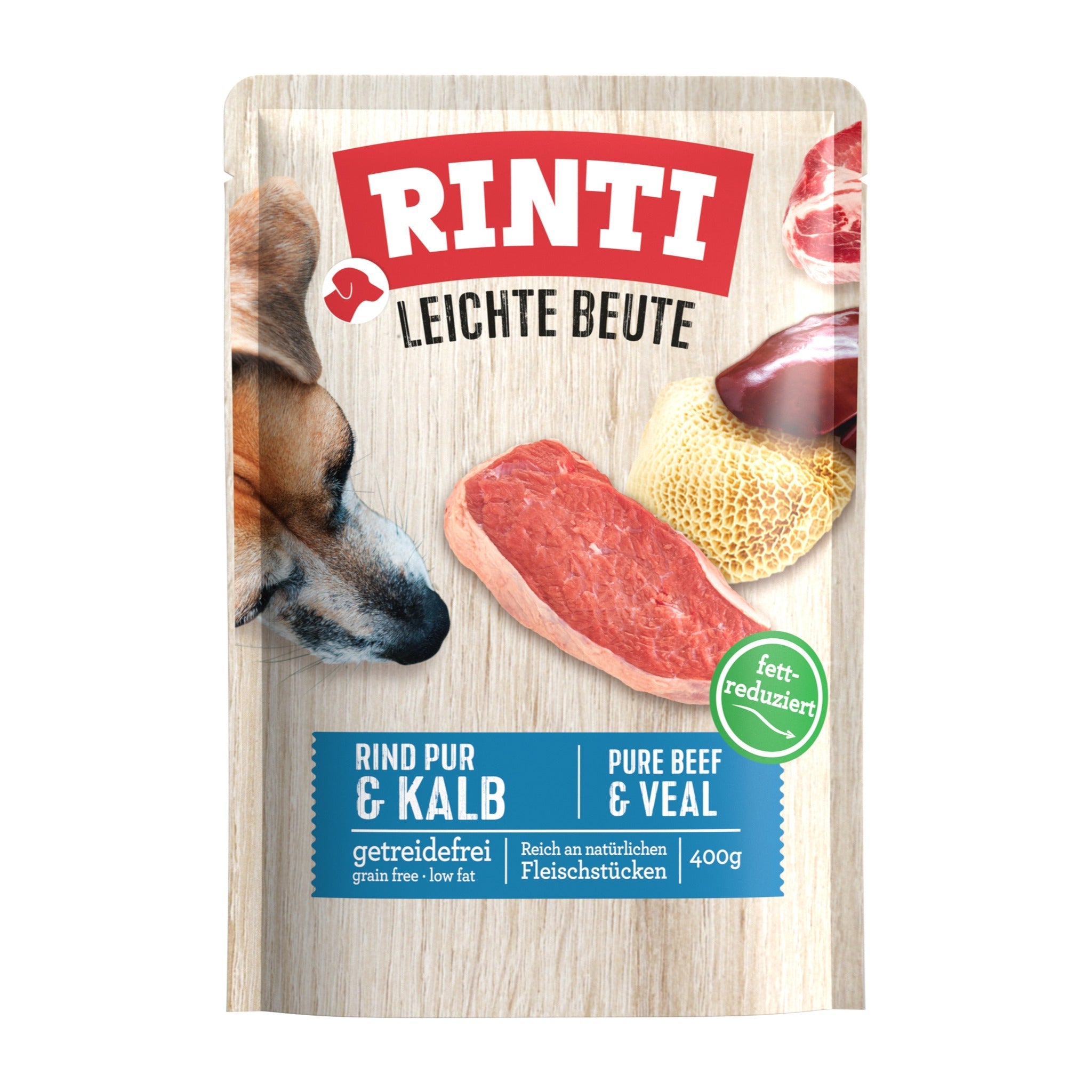 RINTI Pouch Leichte Beute Rind Pur & Kalb - Hunde Nassfutter - Woofshack