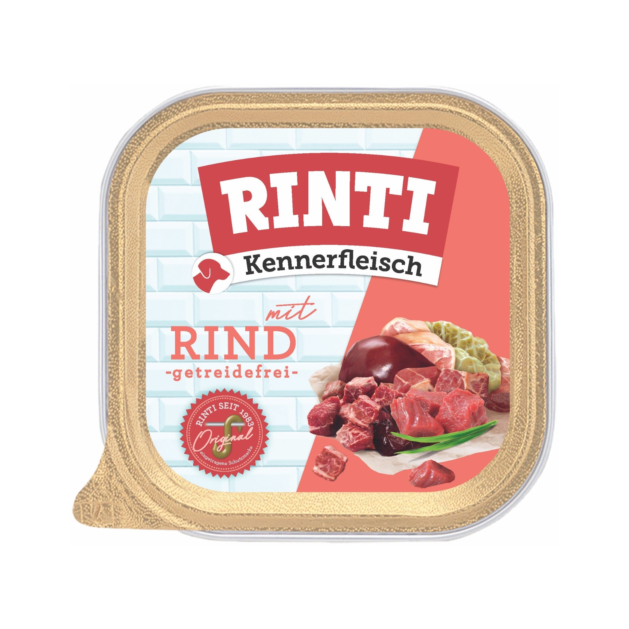 RINTI Schale Kennerfleisch mit Rind - Hunde Nassfutter - Woofshack