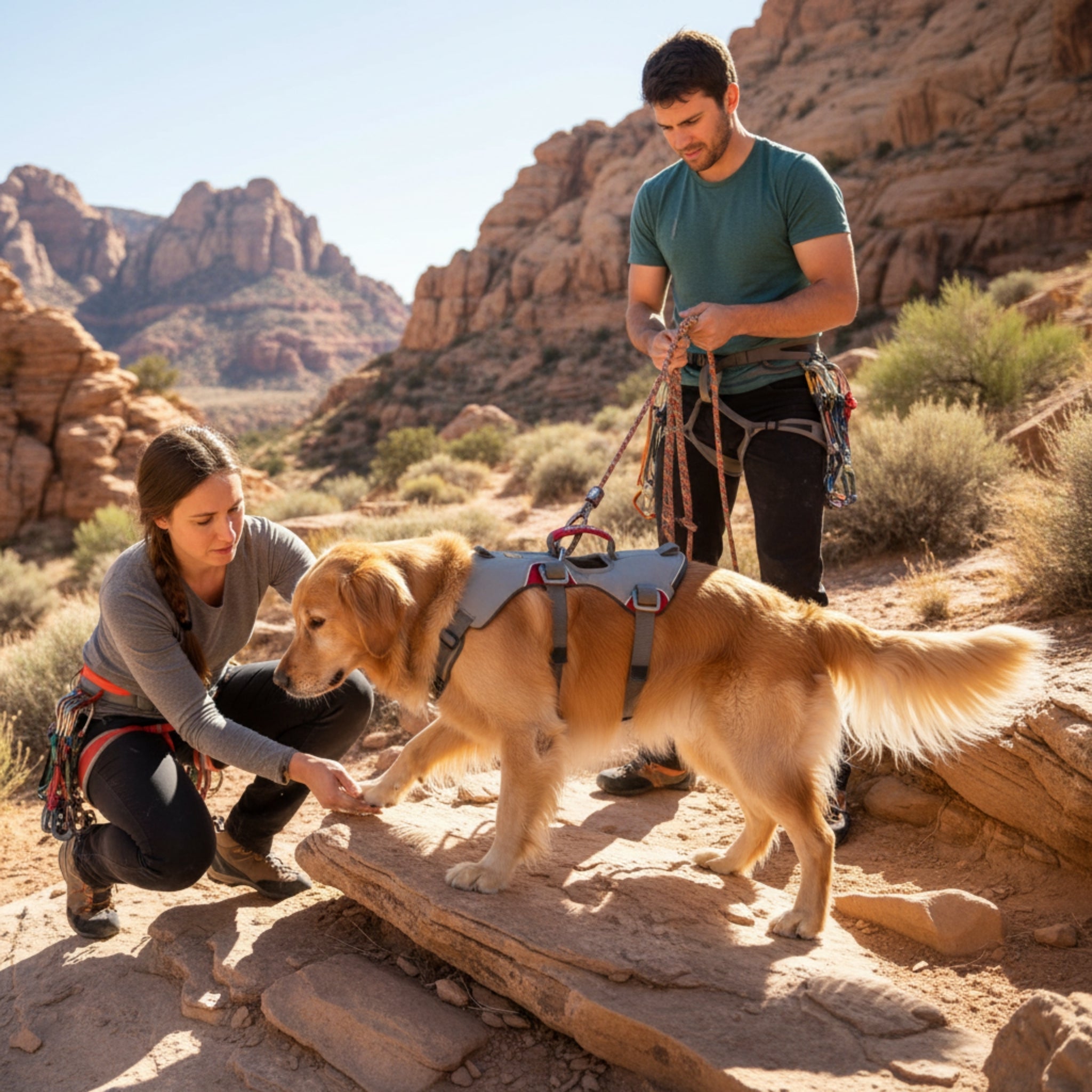 Ruffwear Doubleback Harness – Professionelles Abseilgeschirr für Hunde beim Klettern & Bergsteigen - Woofshack