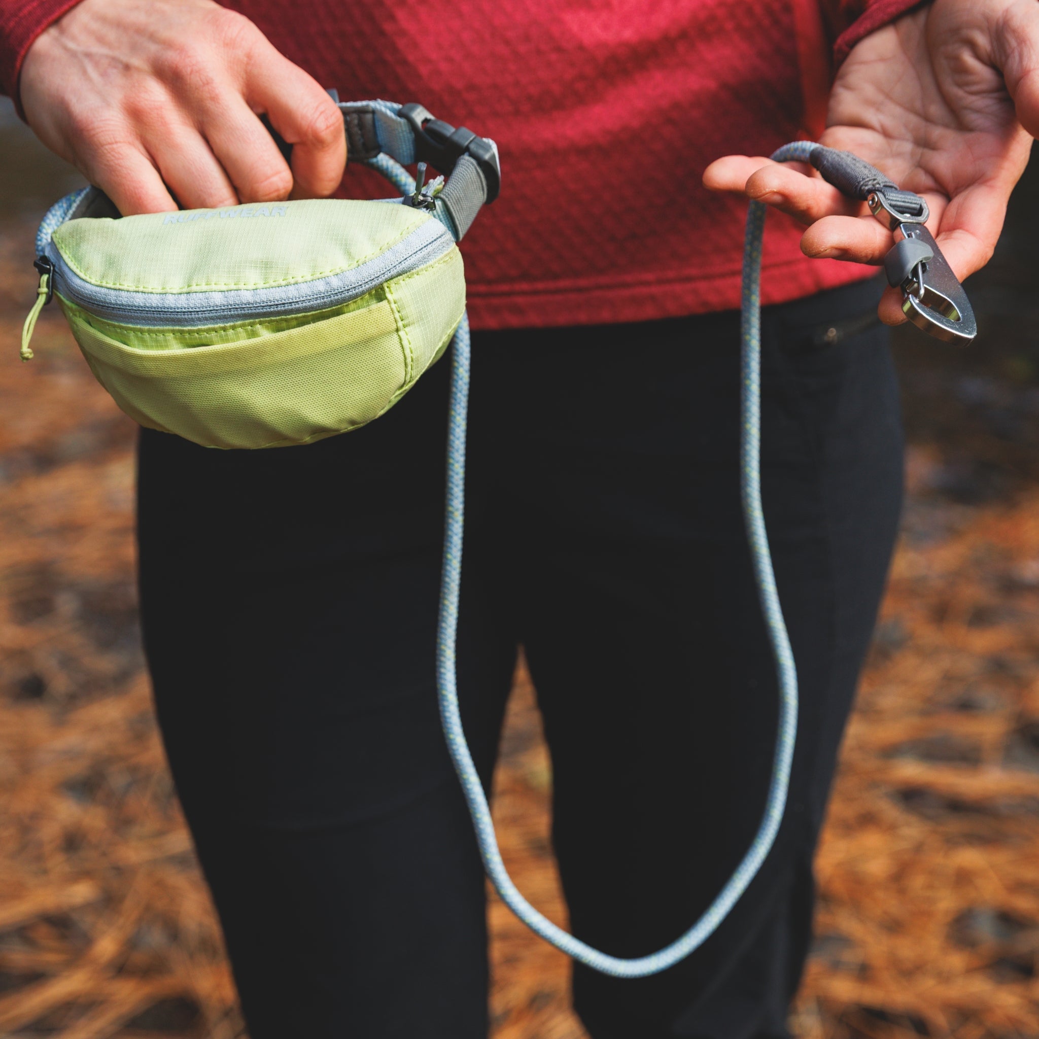 Ruffwear Hitch Hiker Leash – Premium Hüftleine mit verstellbarer Seilleine für freihändiges Wandern mit aktiven Hunden - Woofshack