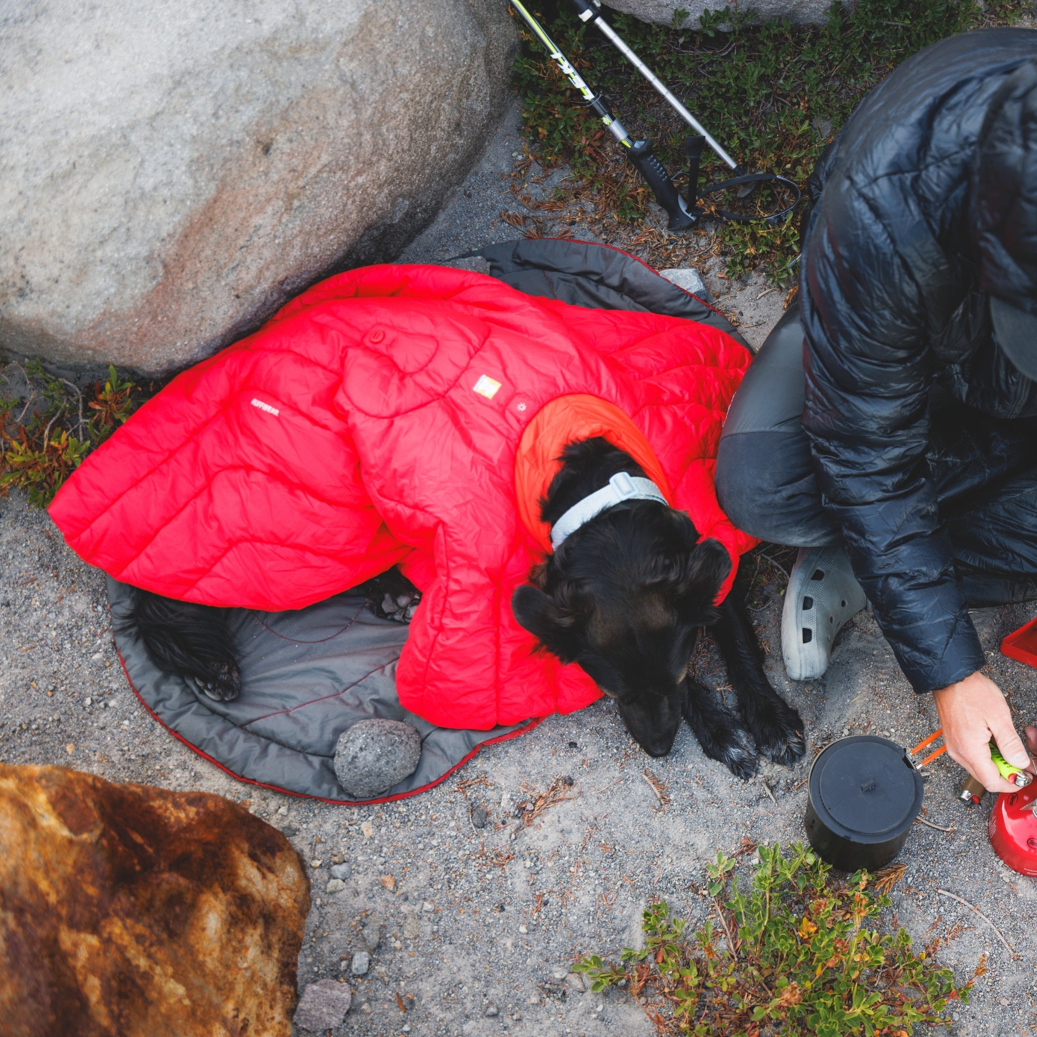 Ruffwear Palisades Sleep Poncho – Isolierter Outdoor - Schlafponcho für kalte Nächte und Camping - Abenteuer mit Hund - Woofshack