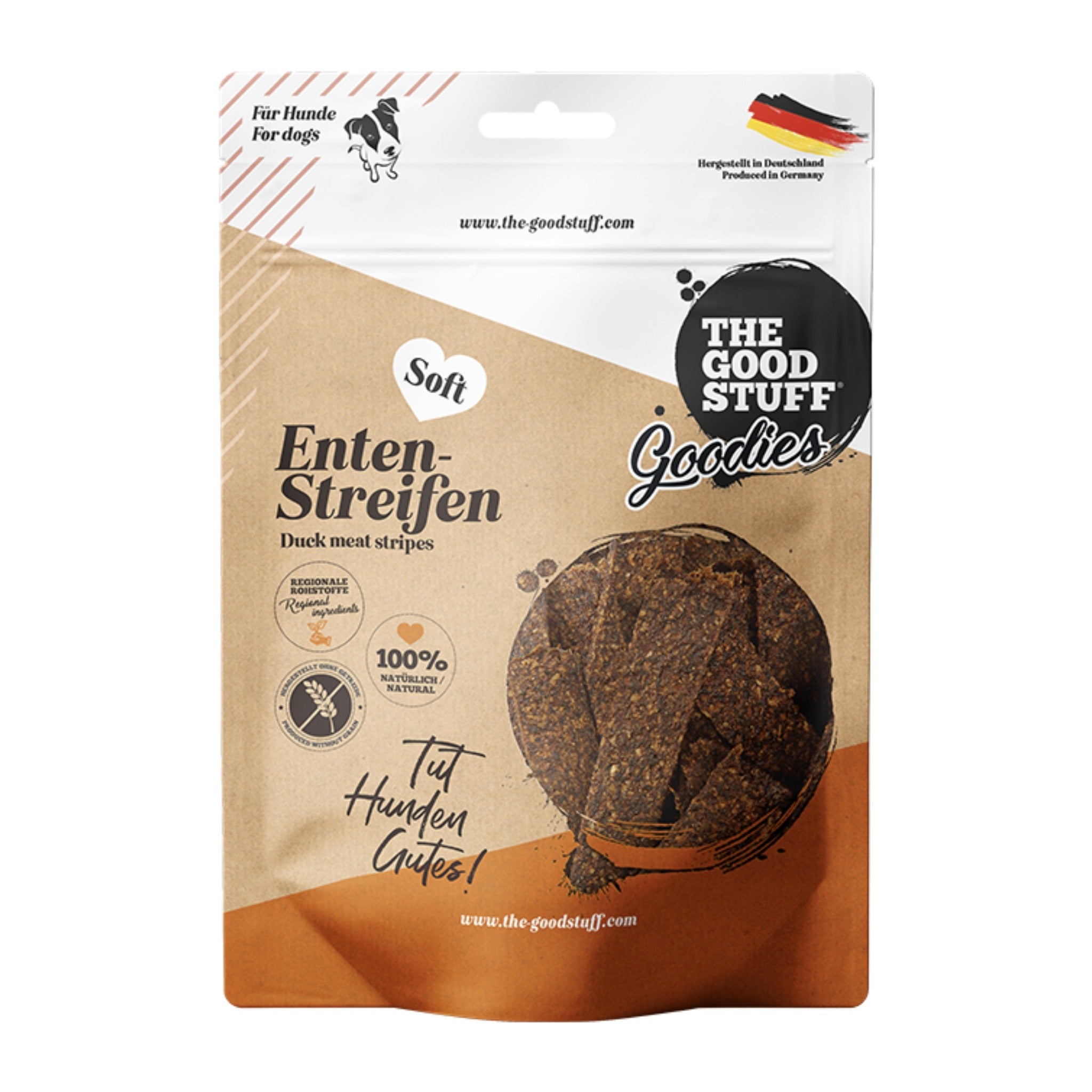 The Goodstuff Goodies Enten - Streifen Soft, Hundesnack - Woofshack