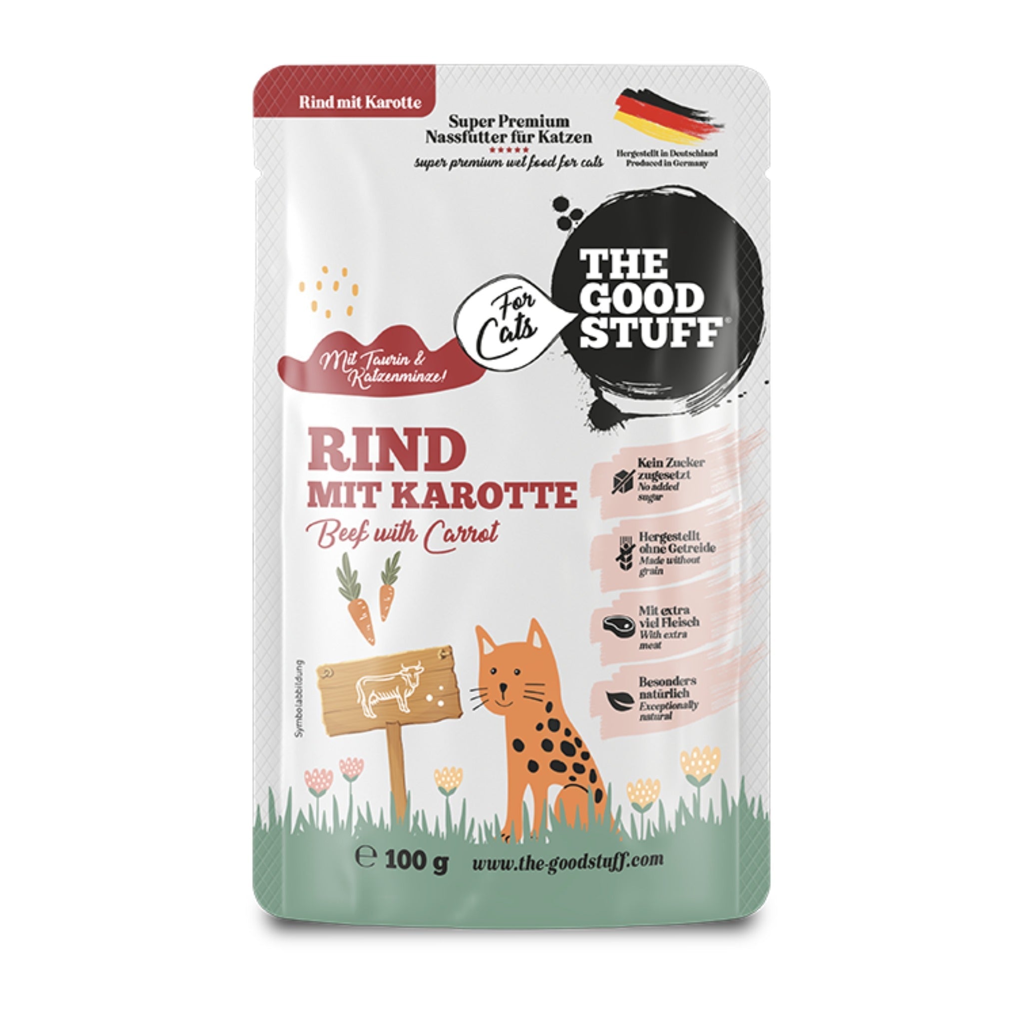 The Goodstuff Pouch Rind mit Karotte - Katzen Nassfutter - Woofshack