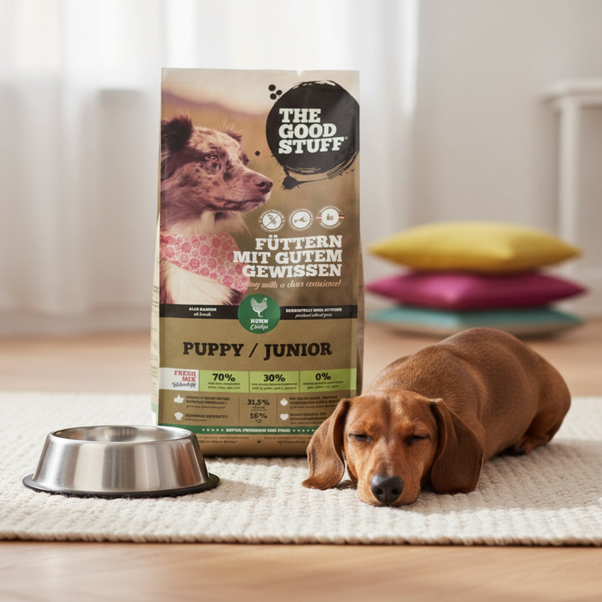 The Goodstuff Puppy/Junior Trockenfutter mit Huhn – Getreidefreies Welpenfutter für optimales Wachstum, gesunde Verdauung und starke Knochen - Woofshack