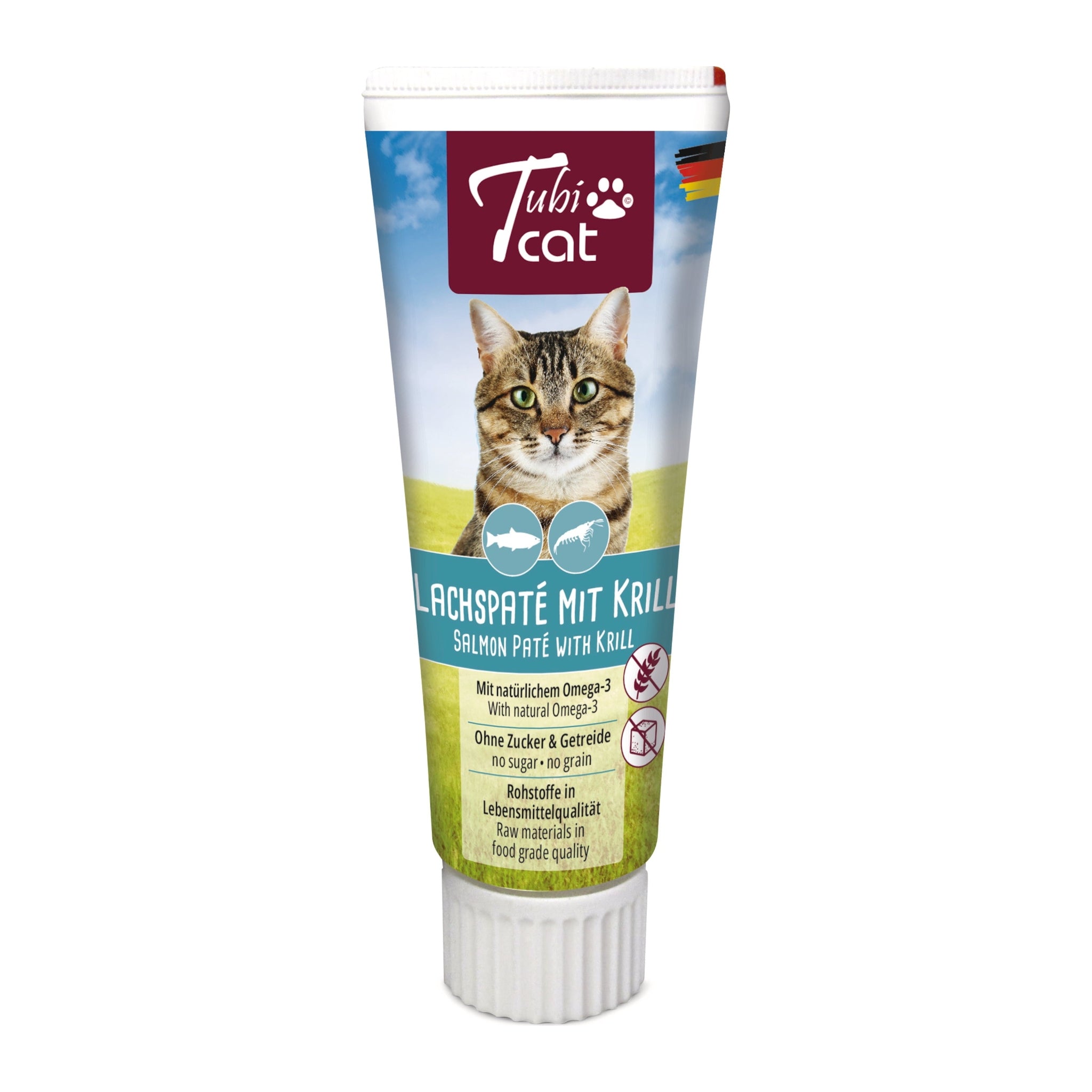 TubiCat Lachspaté mit Krill, Katzensnack aus der Tube