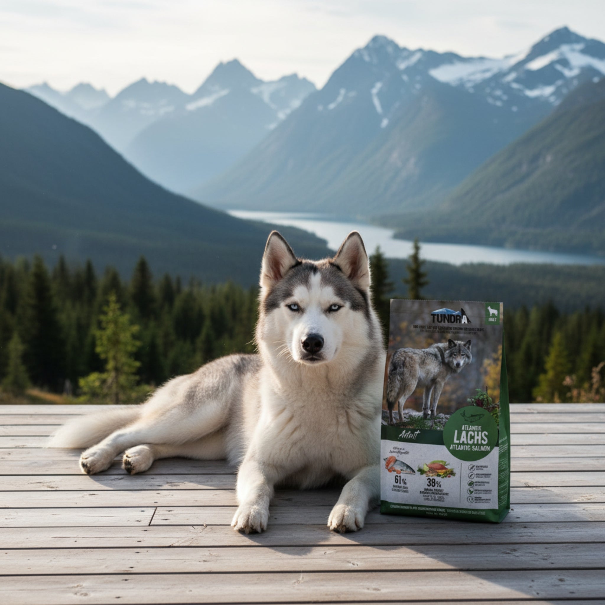 Tundra Dog Adult Atlantik Lachs - Getreidefreies Trockenfutter für gesundes Fell & Vitalität - Woofshack