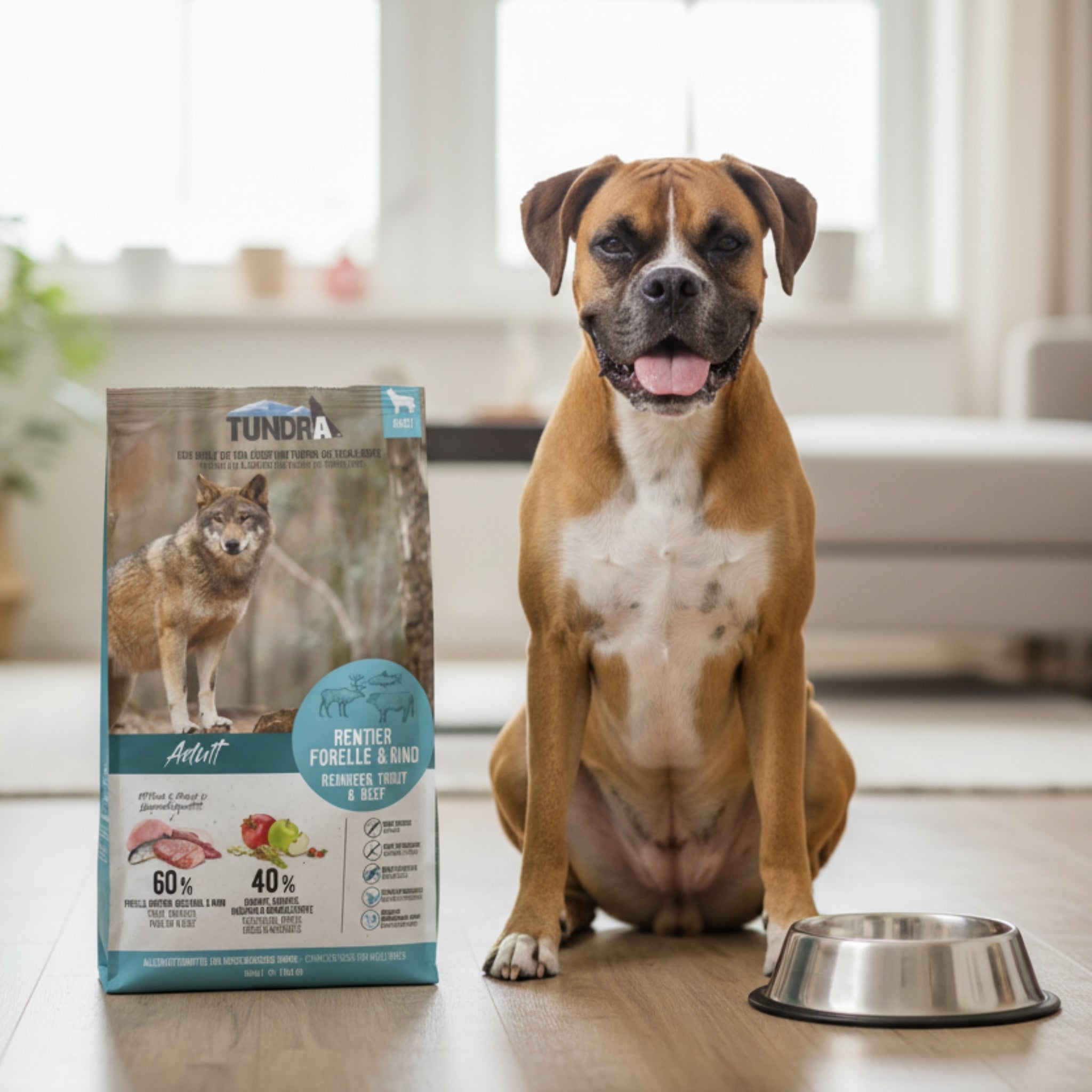 Tundra Dog Adult Premium Trockenfutter – Rentier, Forelle & Rind – Getreidefreie Vollnahrung mit 70% Fleischanteil für ausgewachsene Hunde aller Rassen - Woofshack