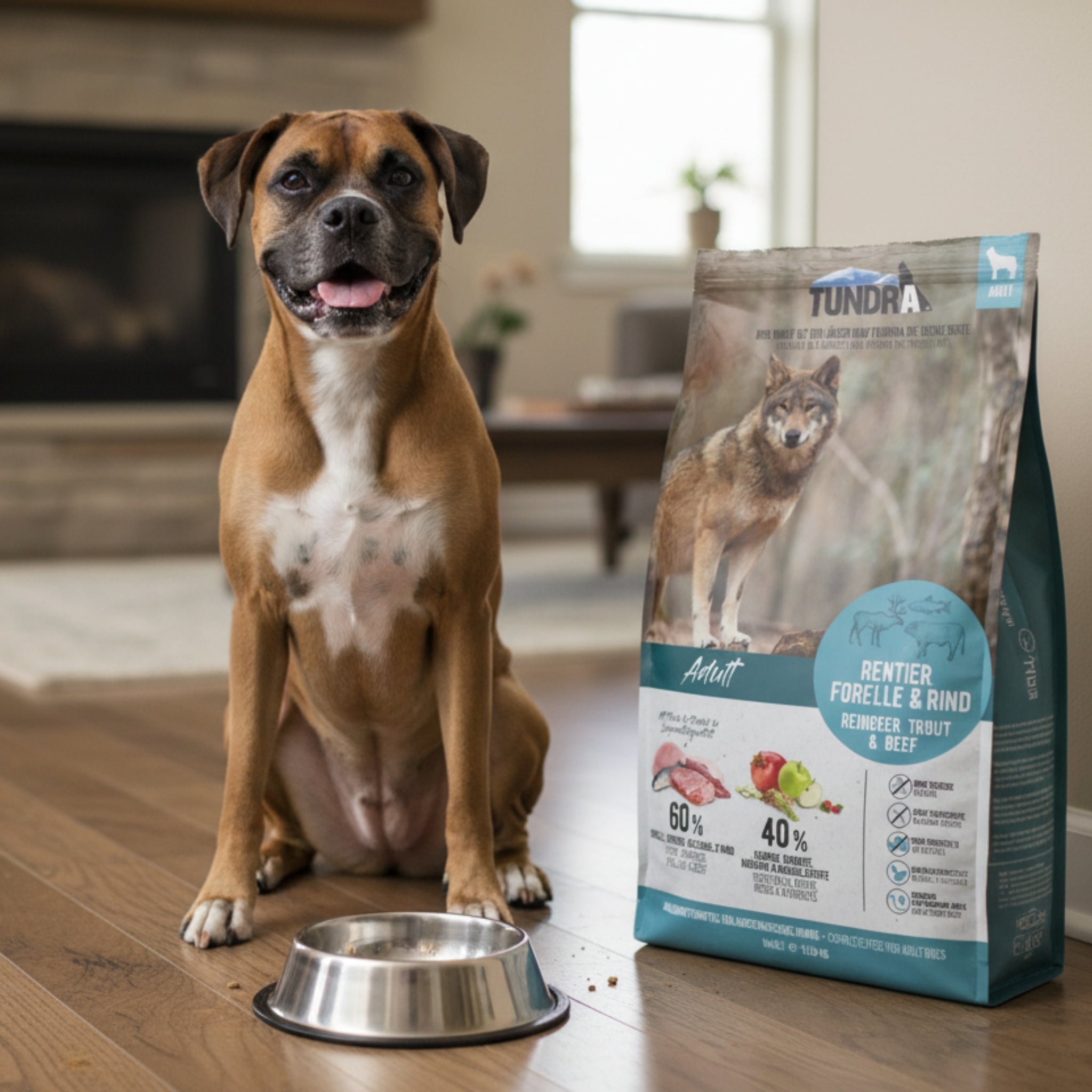 Tundra Dog Adult Premium Trockenfutter – Rentier, Forelle & Rind – Getreidefreie Vollnahrung mit 70% Fleischanteil für ausgewachsene Hunde aller Rassen - Woofshack