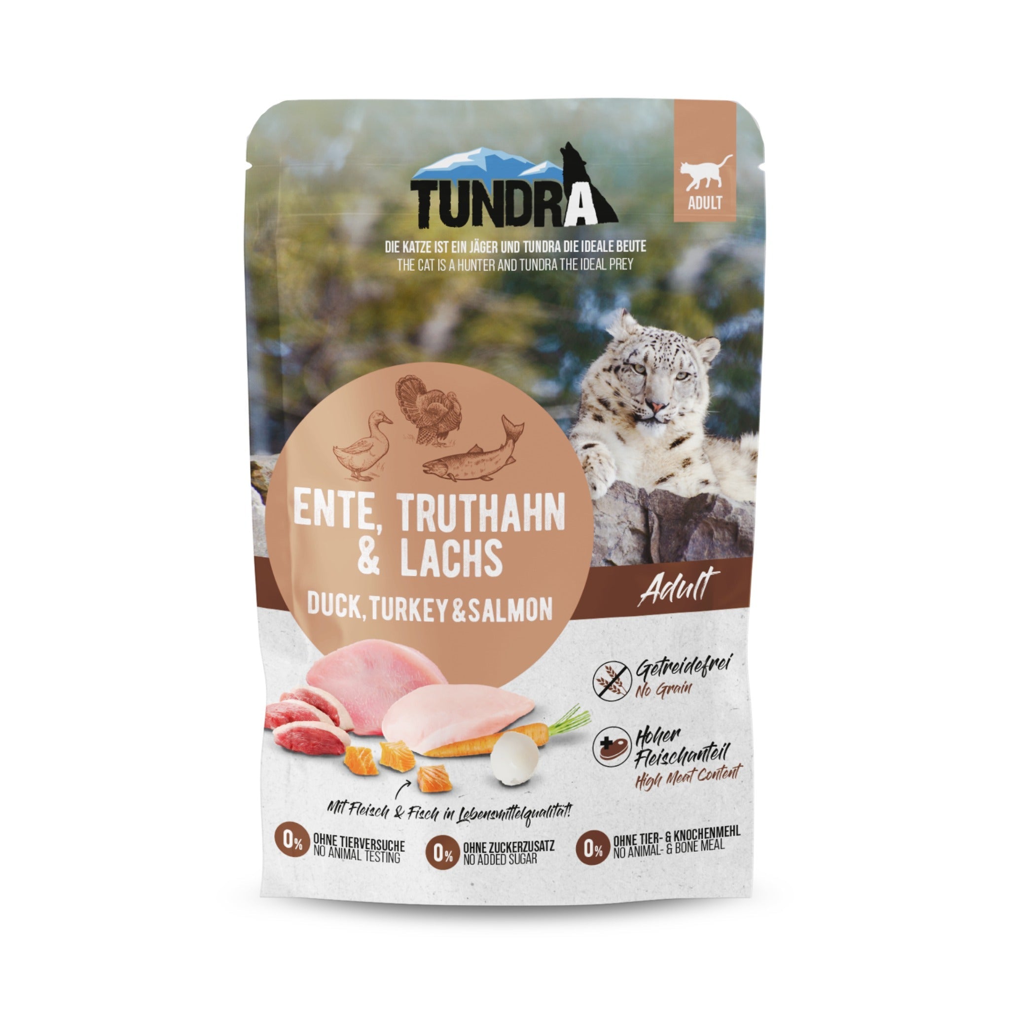 Tundra Pouch Ente, Truthahn & Lachs, Katzen Nassfutter - Woofshack