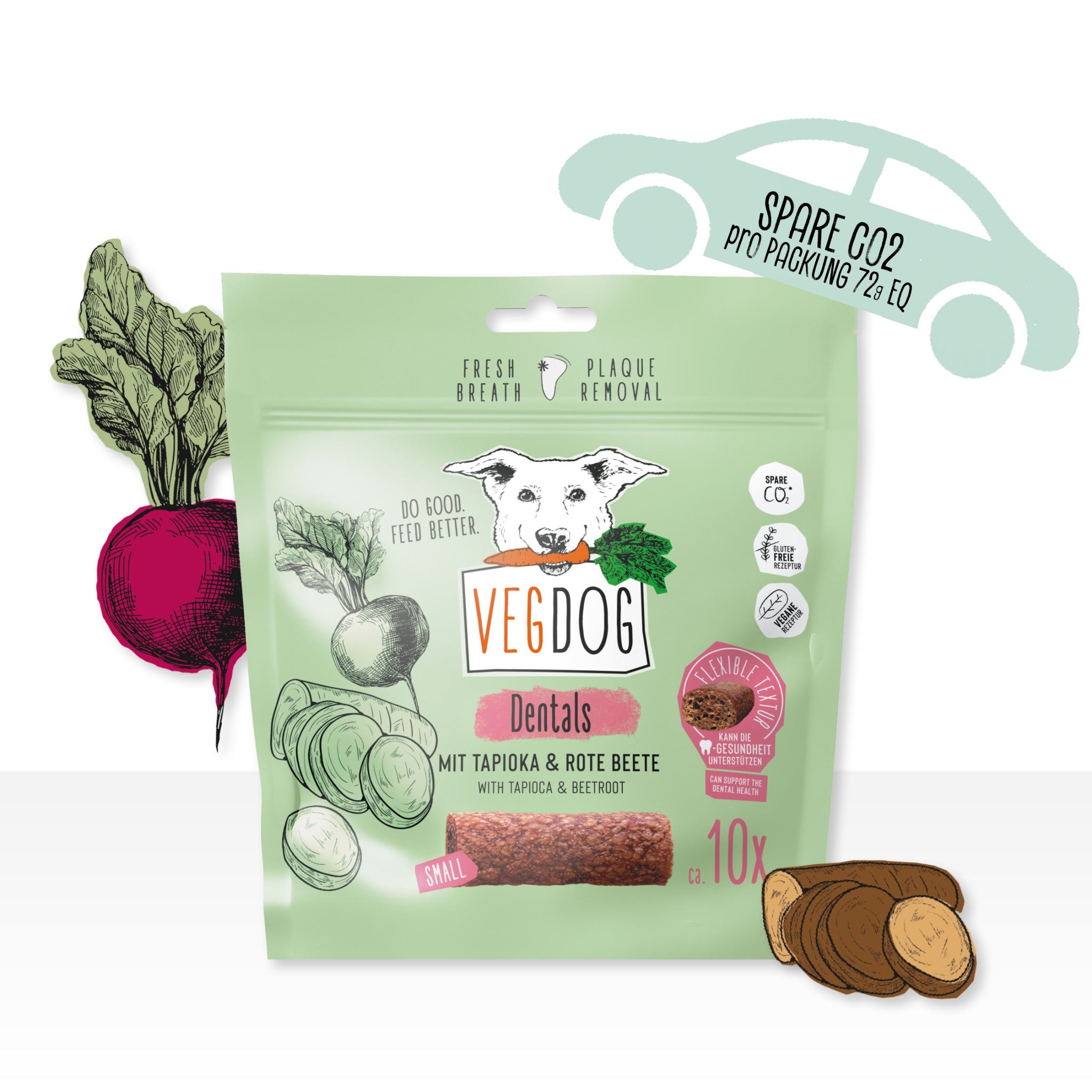 VEGDOG Dentals - Vegane Zahnpflege Sticks, Hundesnack