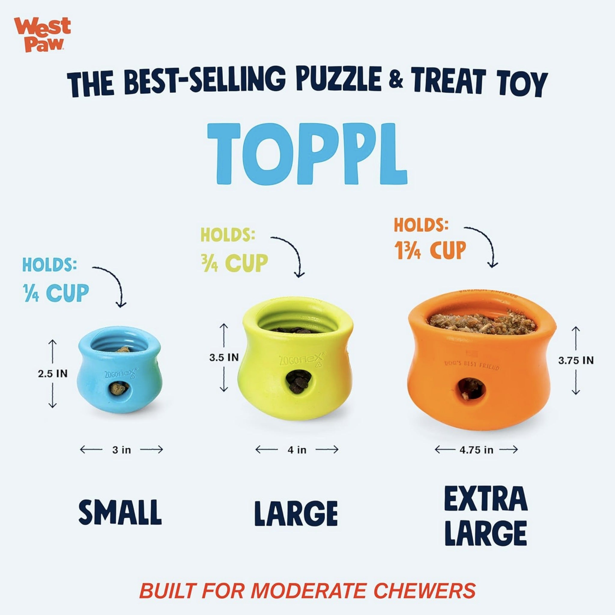 West Paw Zogoflex Toppl, Hundespielzeug - Woofshack