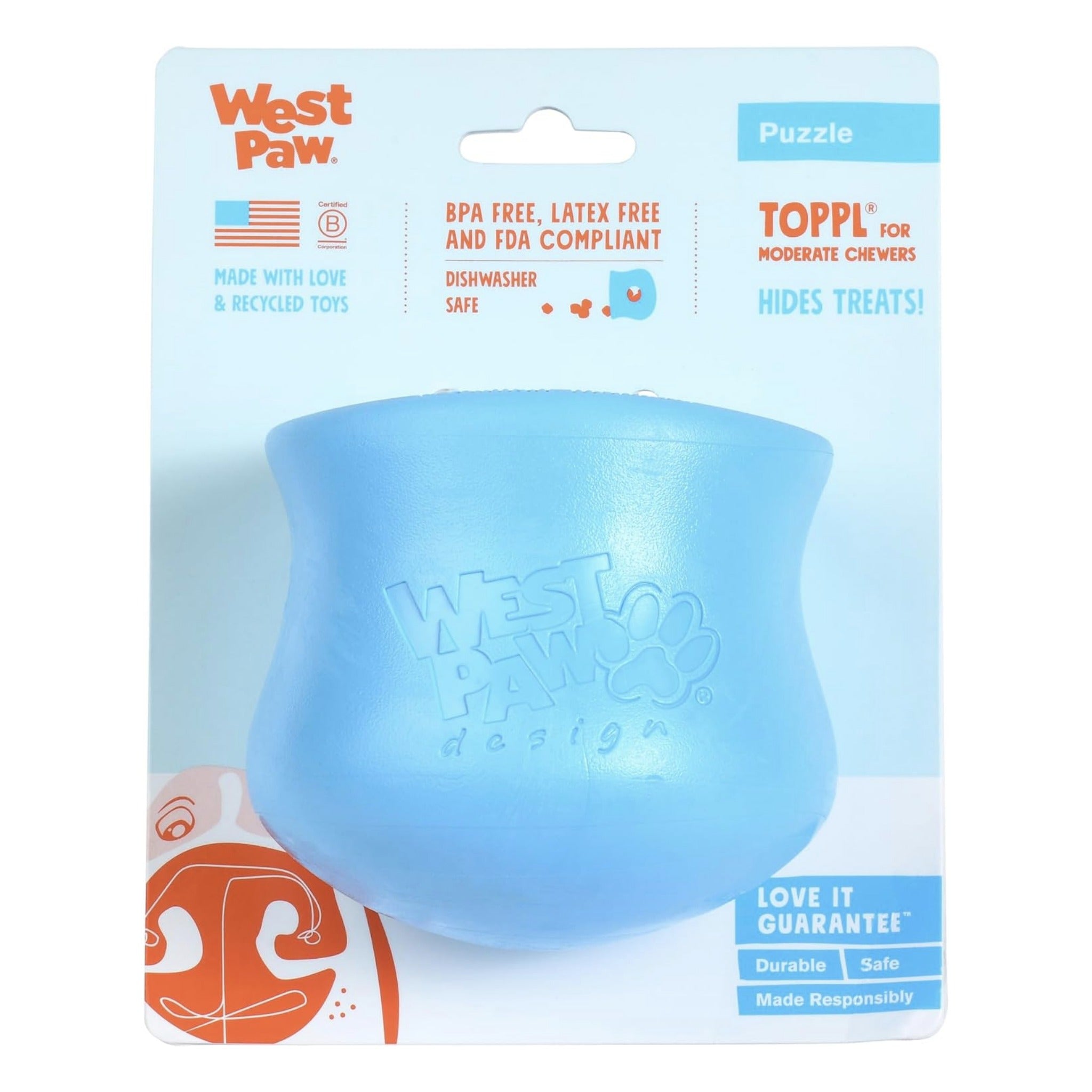 West Paw Zogoflex Toppl, Hundespielzeug - Woofshack