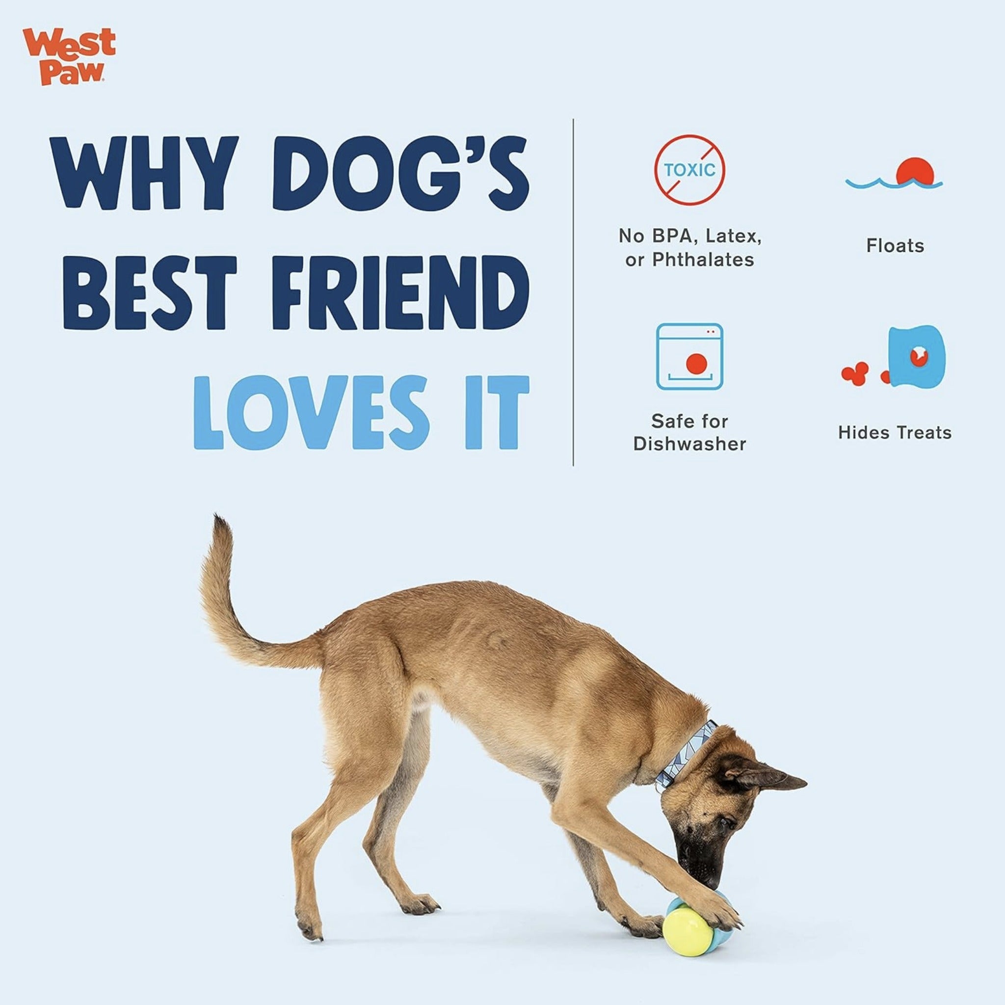 West Paw Zogoflex Toppl, Hundespielzeug - Woofshack