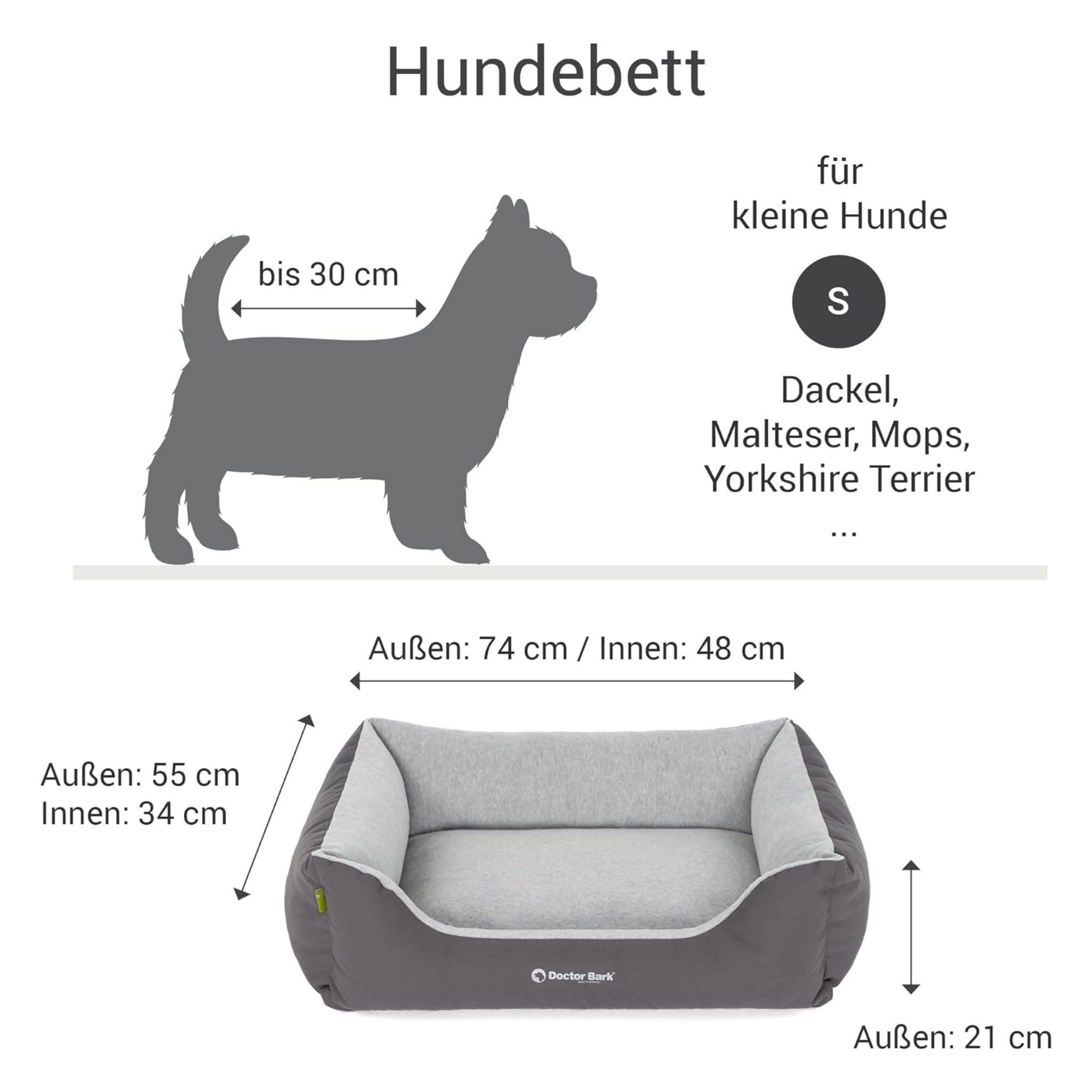 Doctor Bark ergonomisches Hundebett, Green Label - Woofshack
